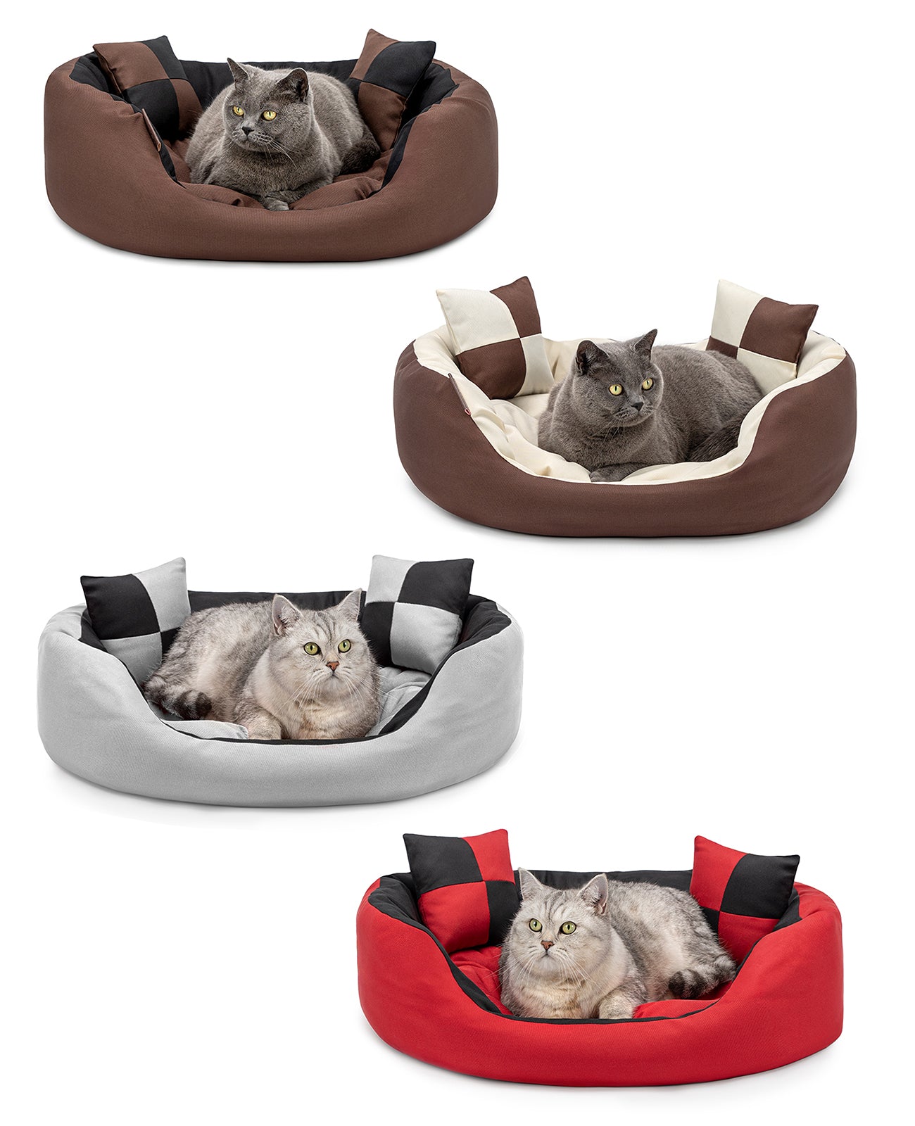 Lionto Katzenbettchen cuccia gatto 65x50x20 cm grigio reversibile