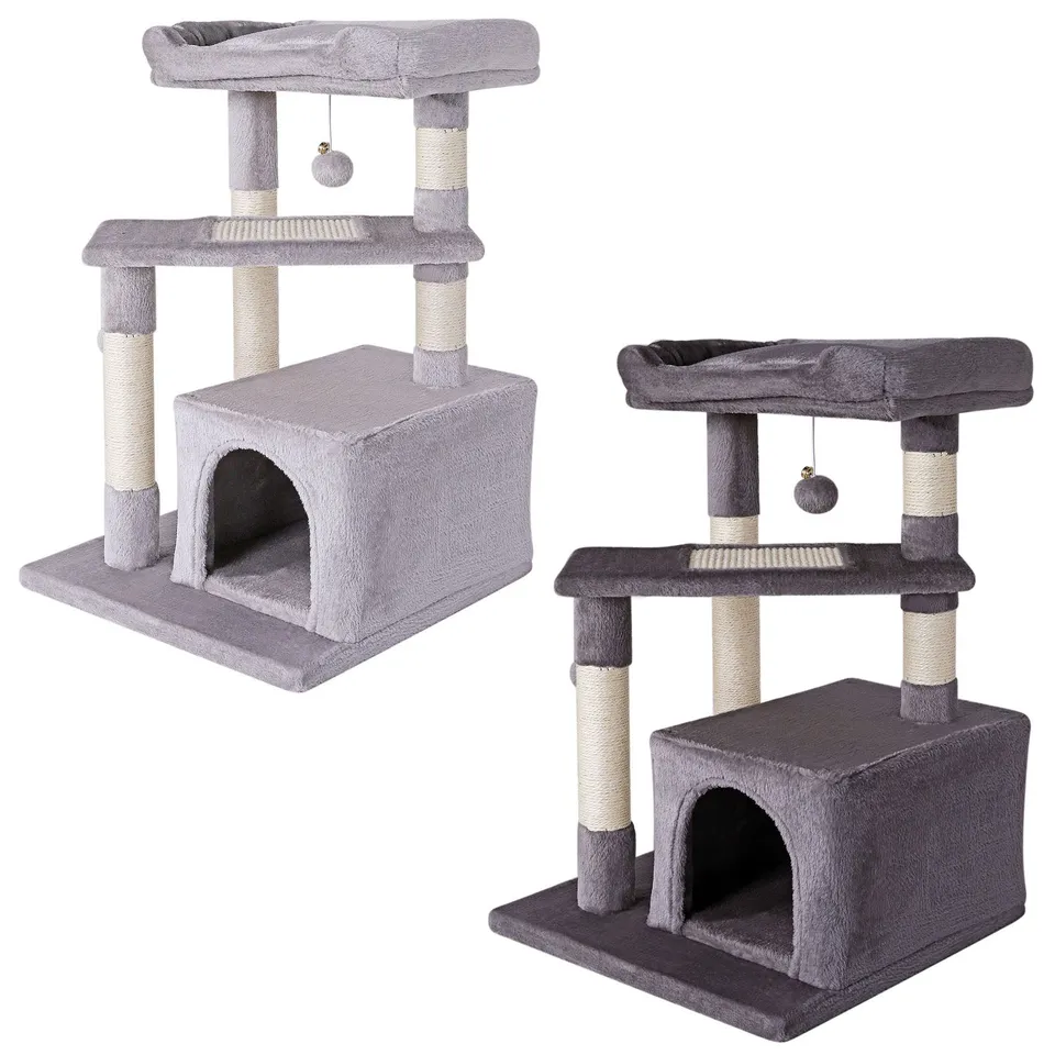 Lionto tiragraffi gatto grigio chiaro 75 cm cuccia sisal