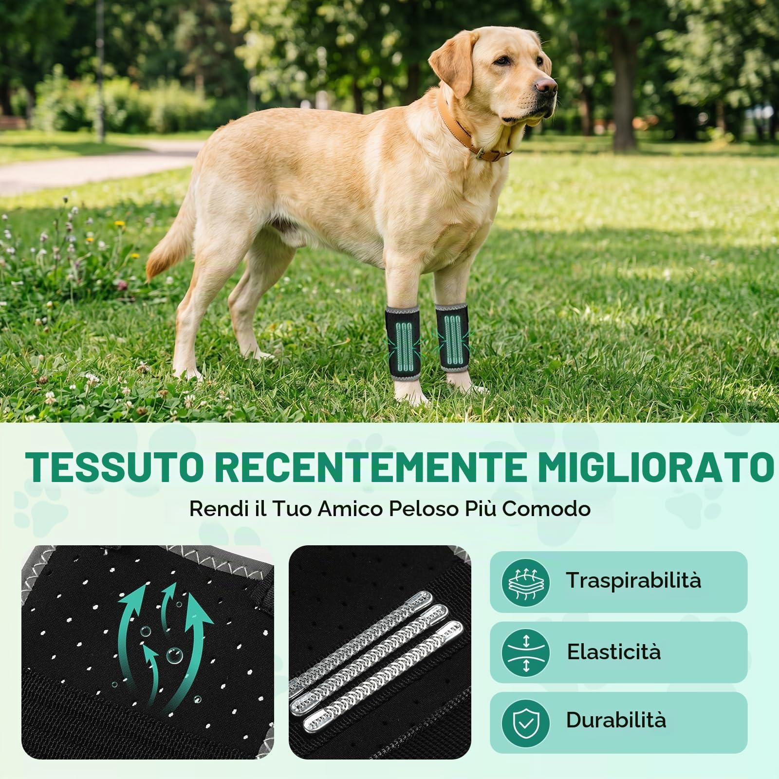 Ohcozzy Ginocchiere per Cani S 2 pezzi anti-leccamento
