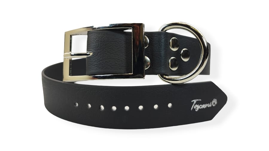 Toscani Waterproof collare cane fibbia taglia grande nero