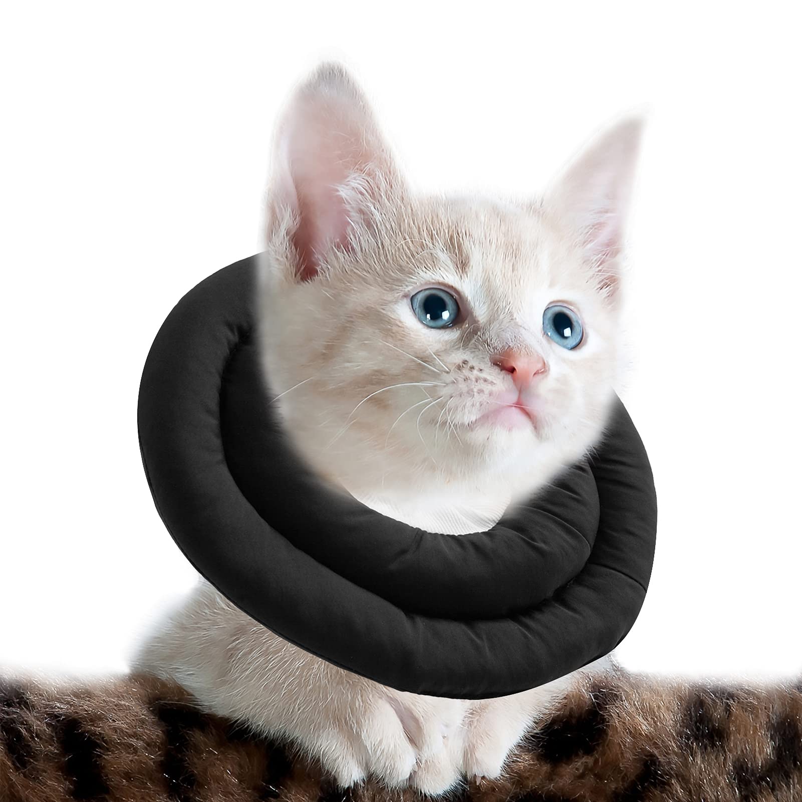 OHCOZZY Collare Elisabettiano Gatto M Nero Morbido