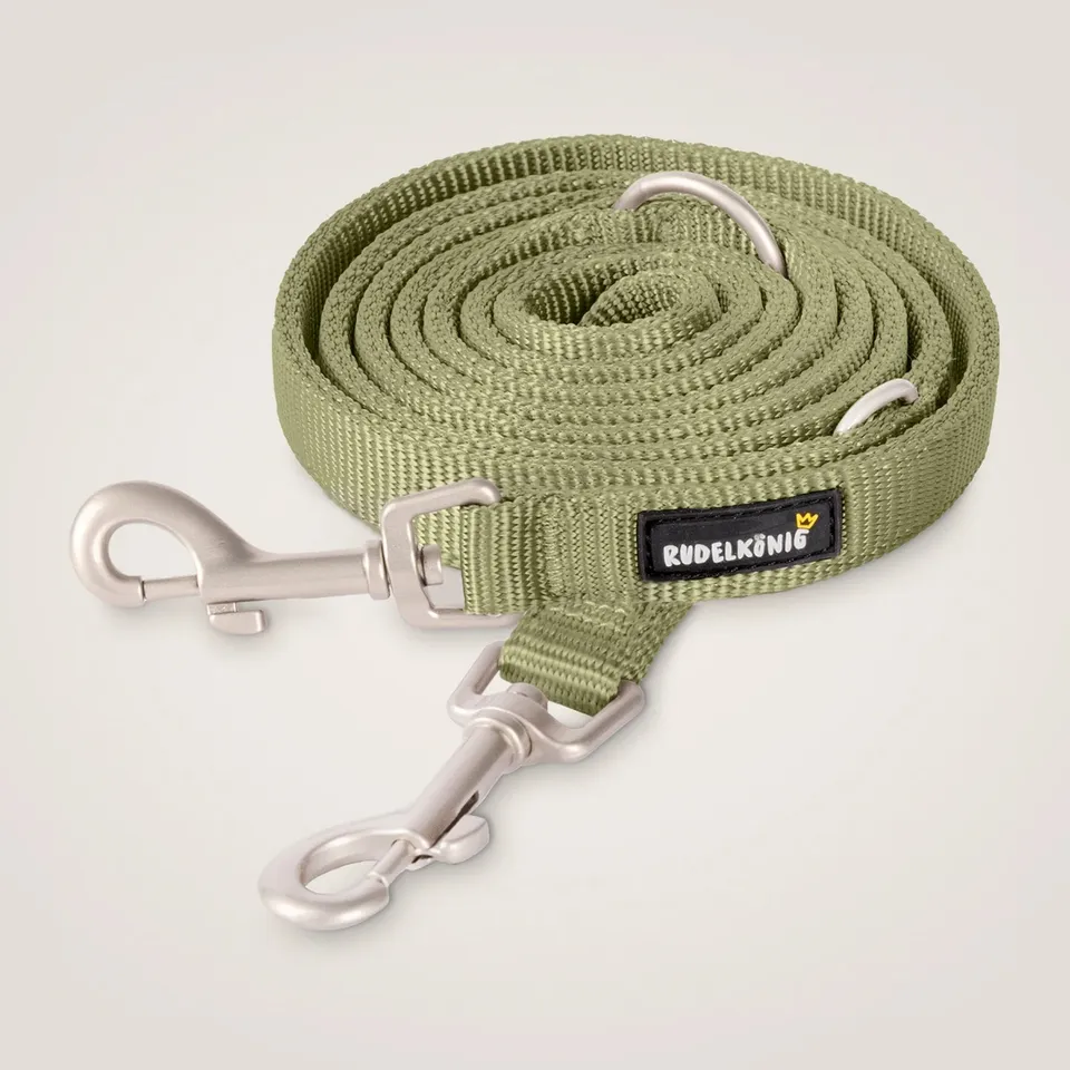 Rudelkönig Frida Guinzaglio Cane Khaki Regolabile 360°