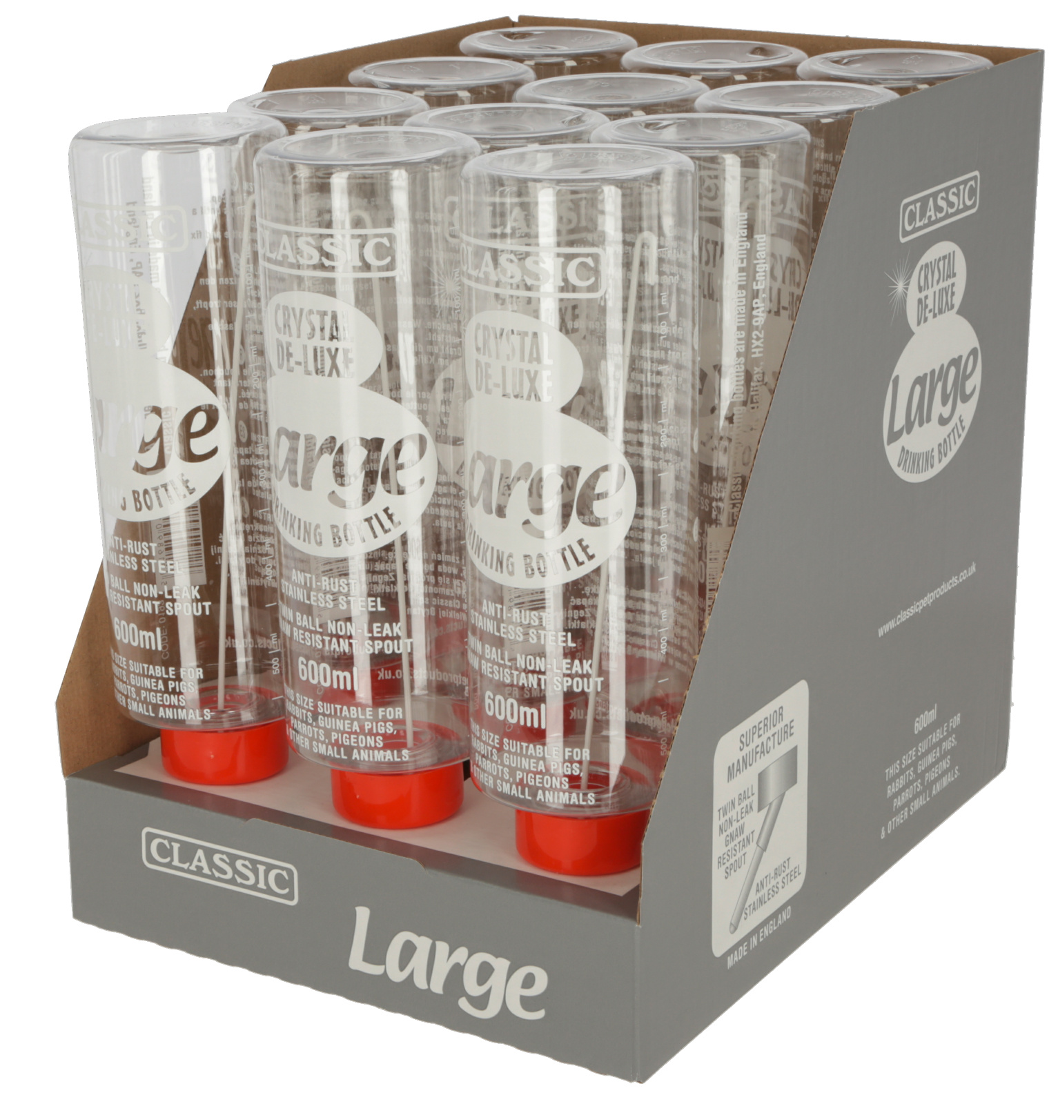 Kerbl Bottle Classic De Luxe beverino gabbia acciaio antigoccia