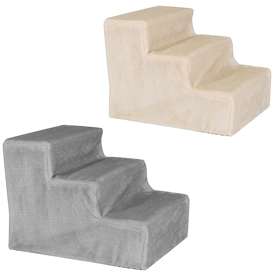 Lionto Katzentreppe scala per gatti beige in plush 36x46x34 cm
