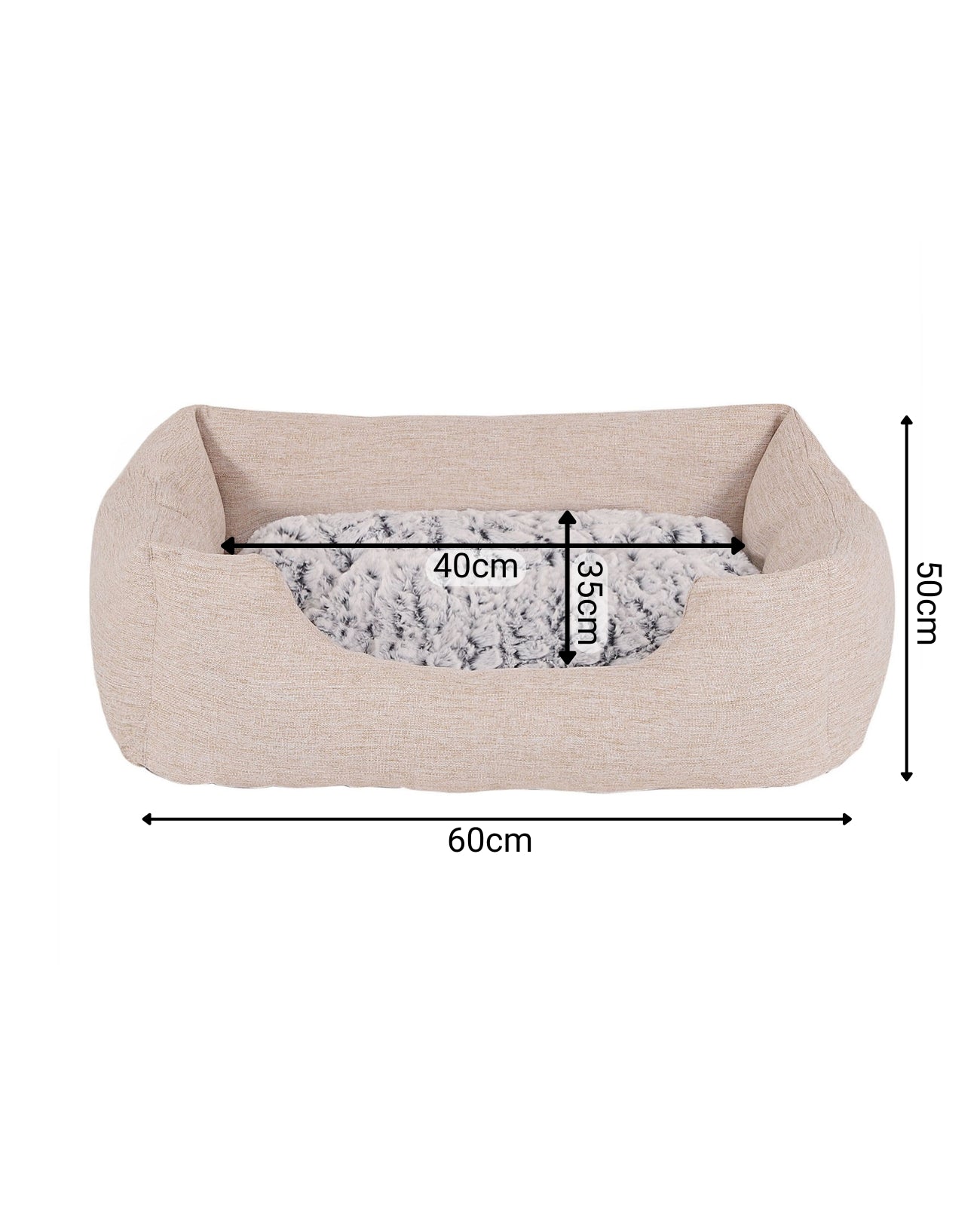 Lionto Katzenbettchen letto beige 60x50x22 cm reversibile