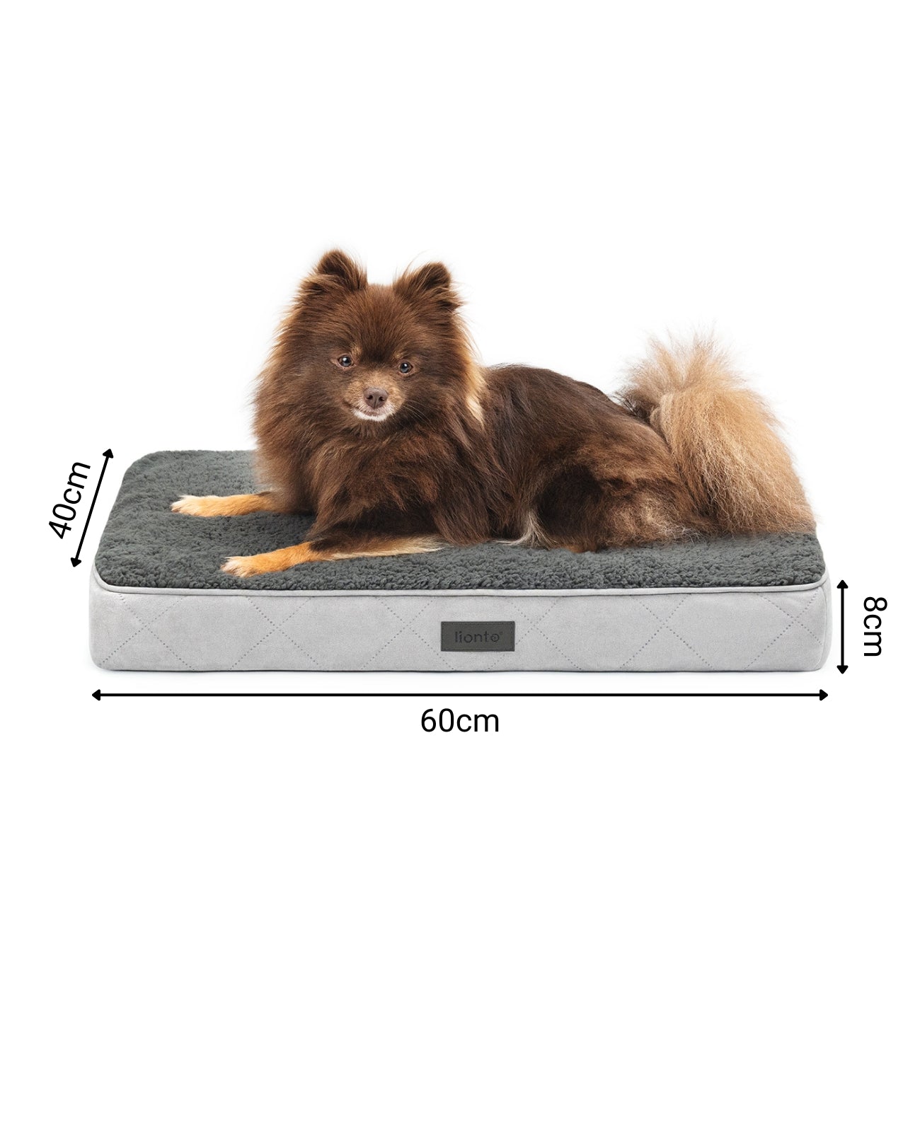Lionto Hundebetten cuccia ortopedica grigia 76x51x8 cm peluche