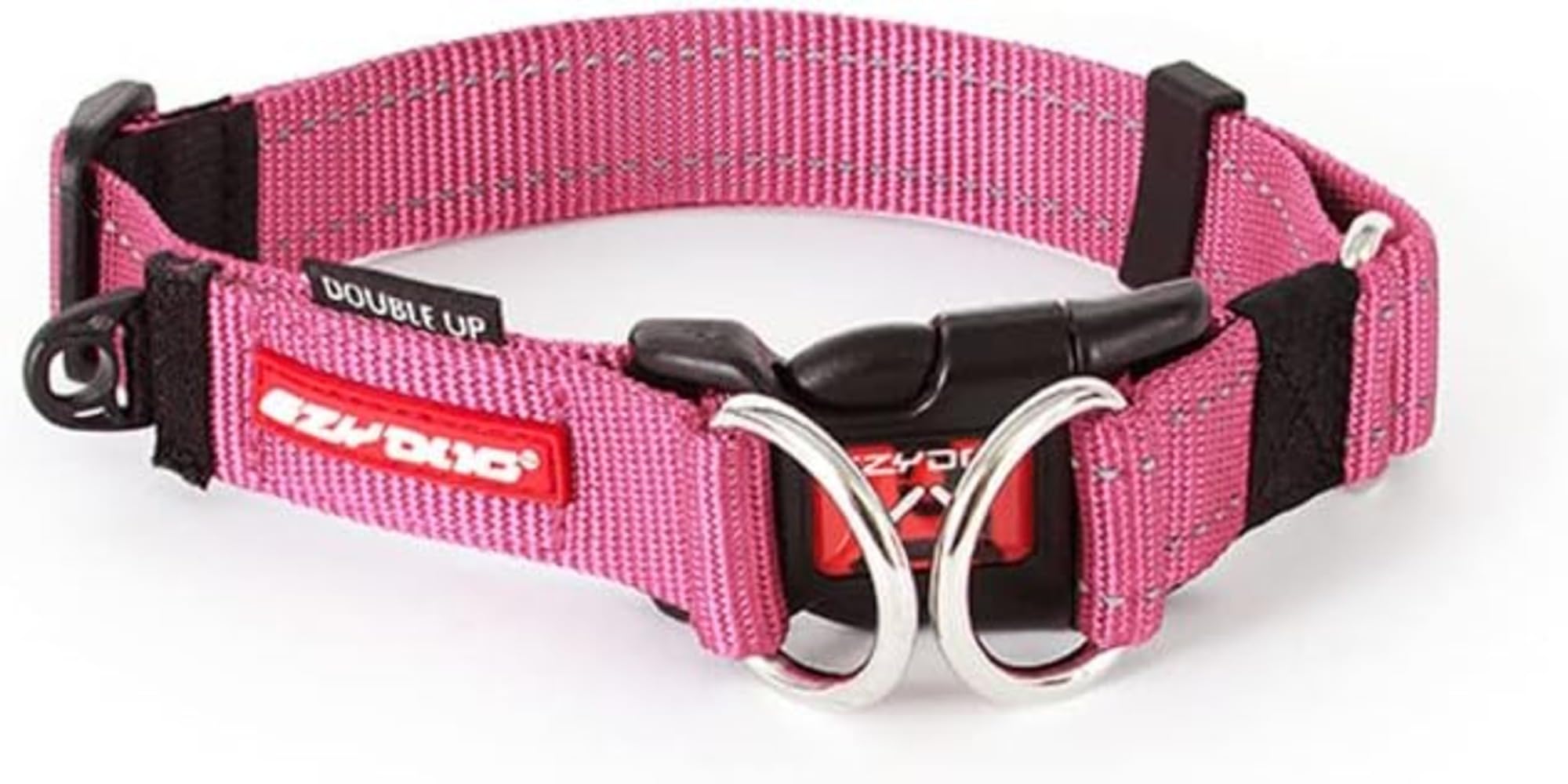 EzyDog Double Up Collare per Cani Small Rosa Riflettente
