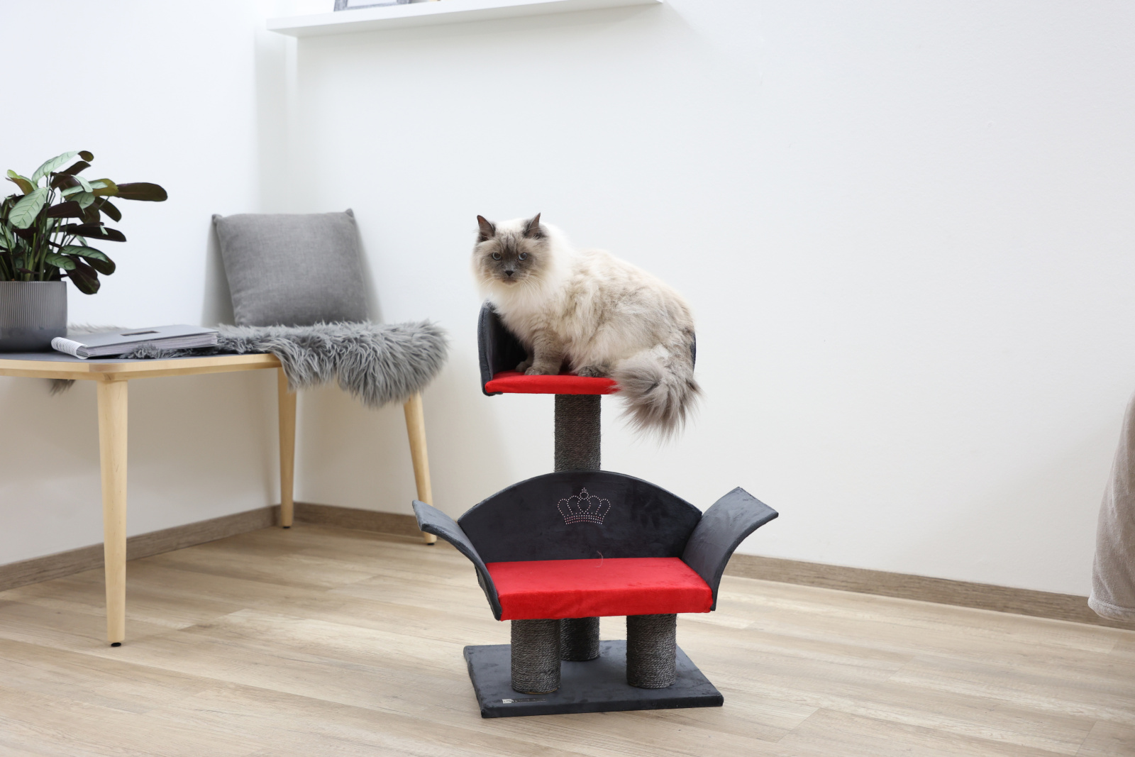 Kerbl Lounge Deluxe albero tiragraffi gatto sisal 2 cuccette