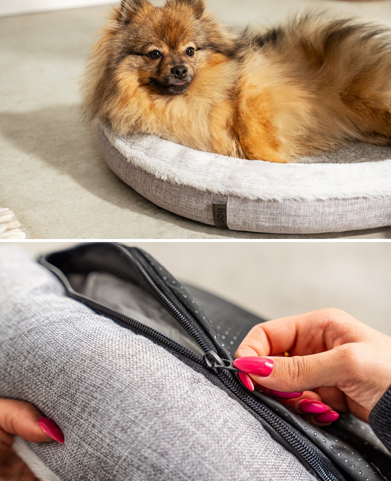Lionto Hundebetten cuccia cani grigia 55 cm donut morbida