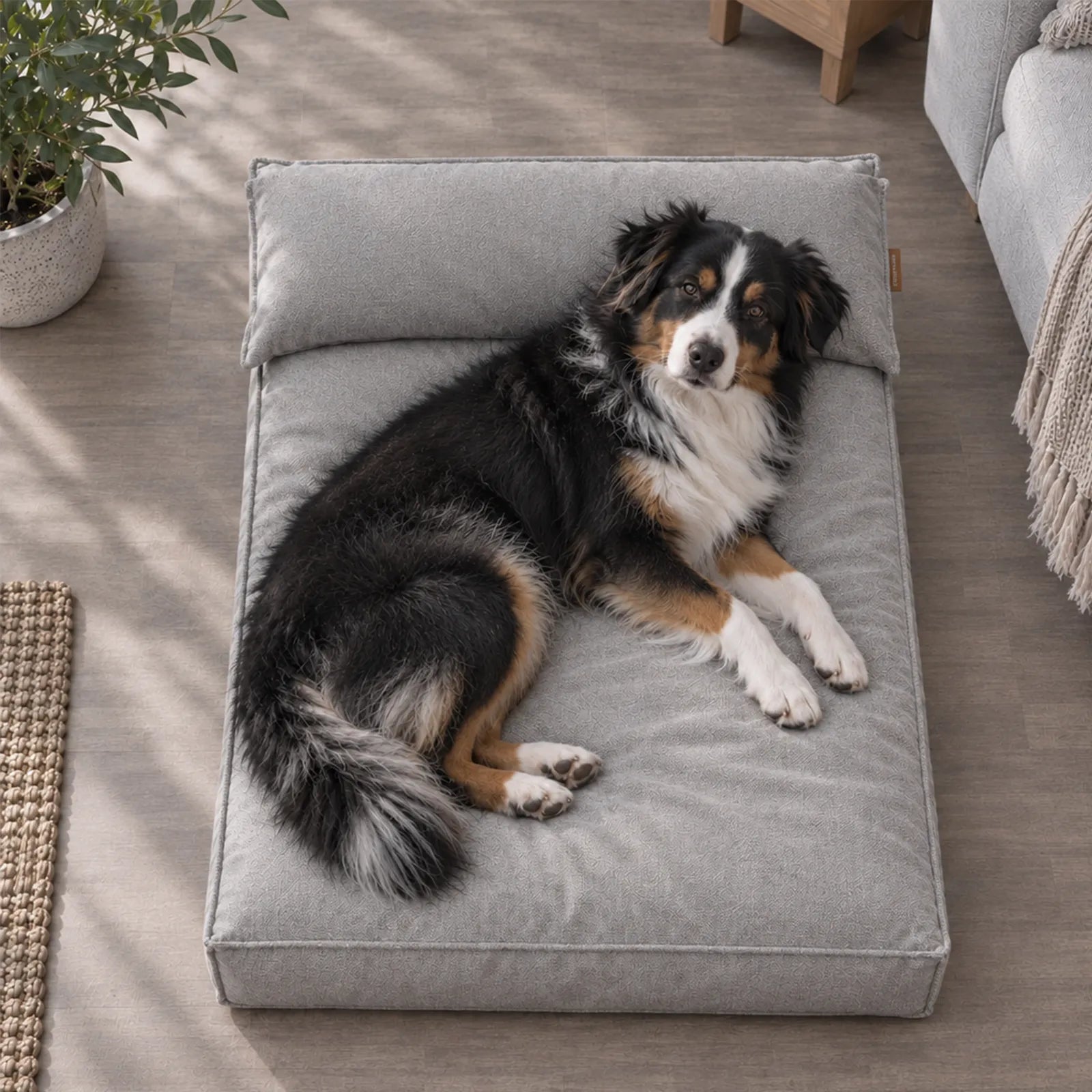 Rudelkönig Sluma cuccia cane memory foam beige con cuscino M