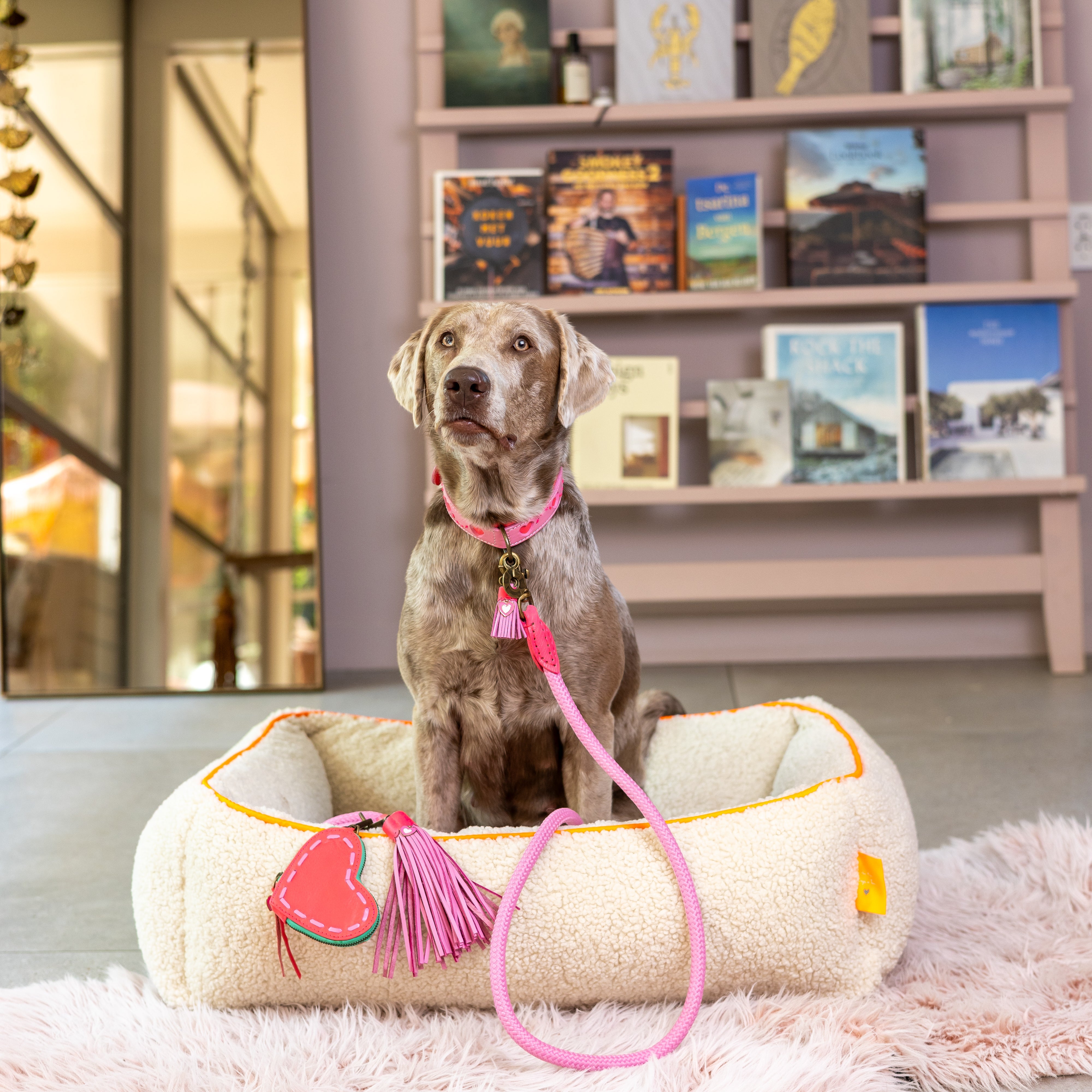 Dog with a Mission Sweety collare cane M rosa cuori 34-39 cm