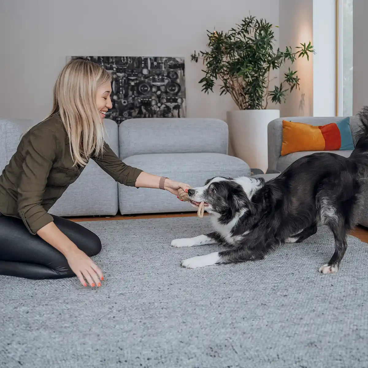 Rudelkönig Hundespielzeug Seilspielzeug giocattolo corda 3 pz Natur cotone