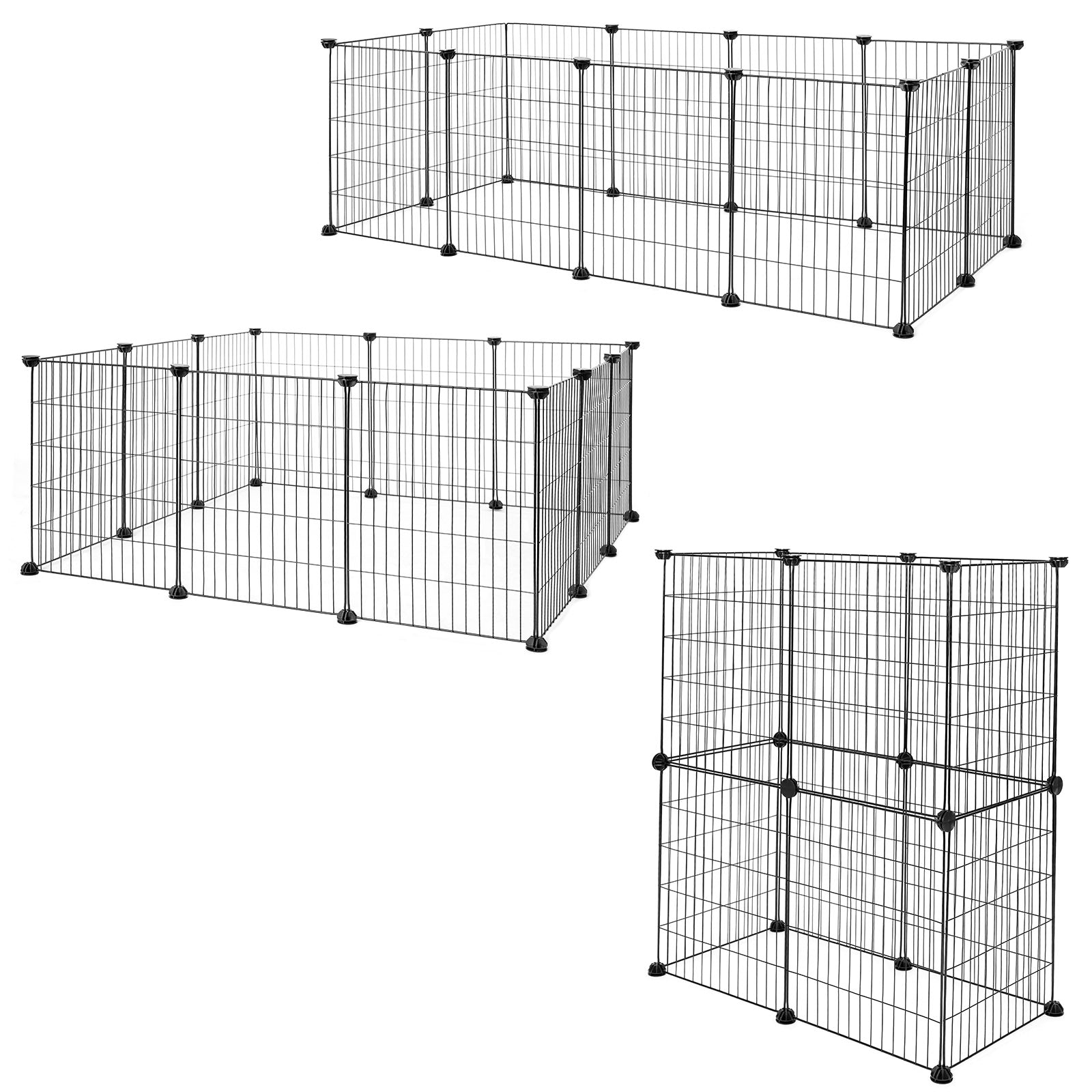 Lionto Kleintiergehege recinto metallo 144x74x46 cm componibile
