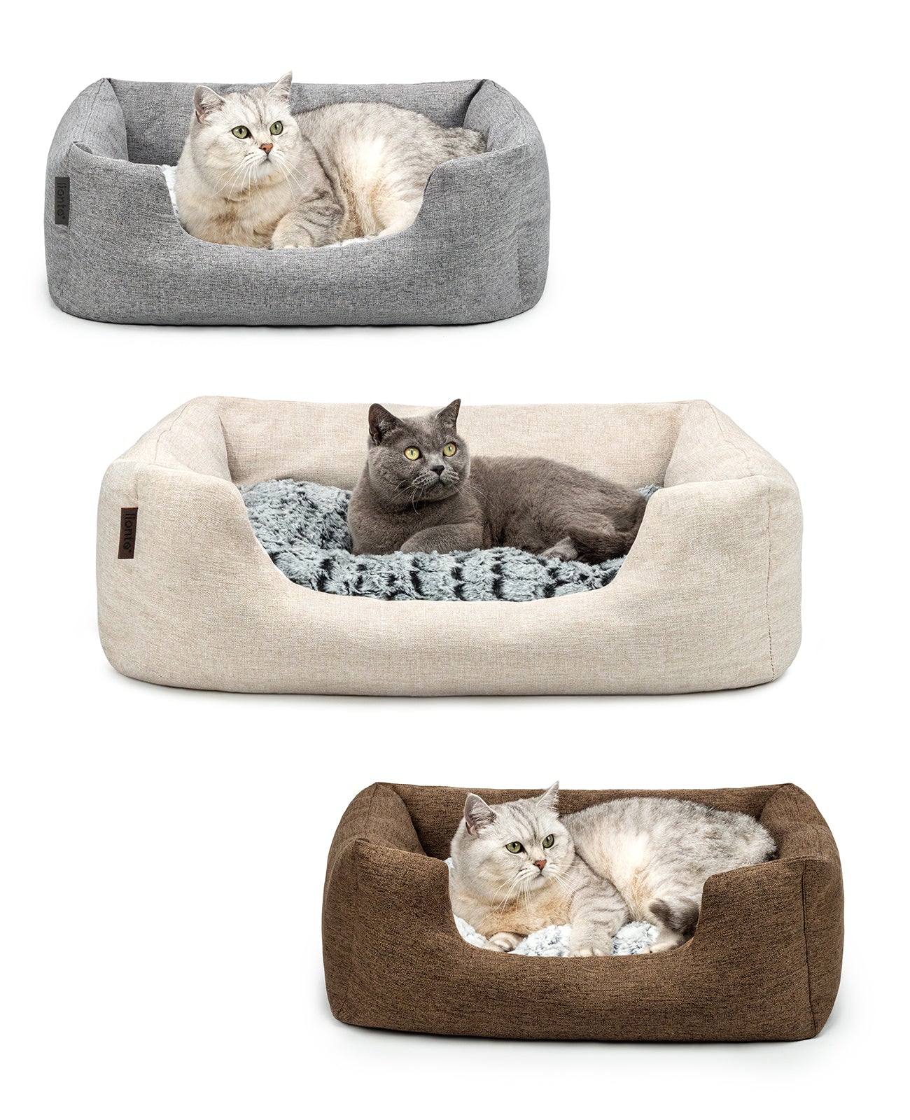 Lionto Katzenbettchen letto beige 60x50x22 cm reversibile