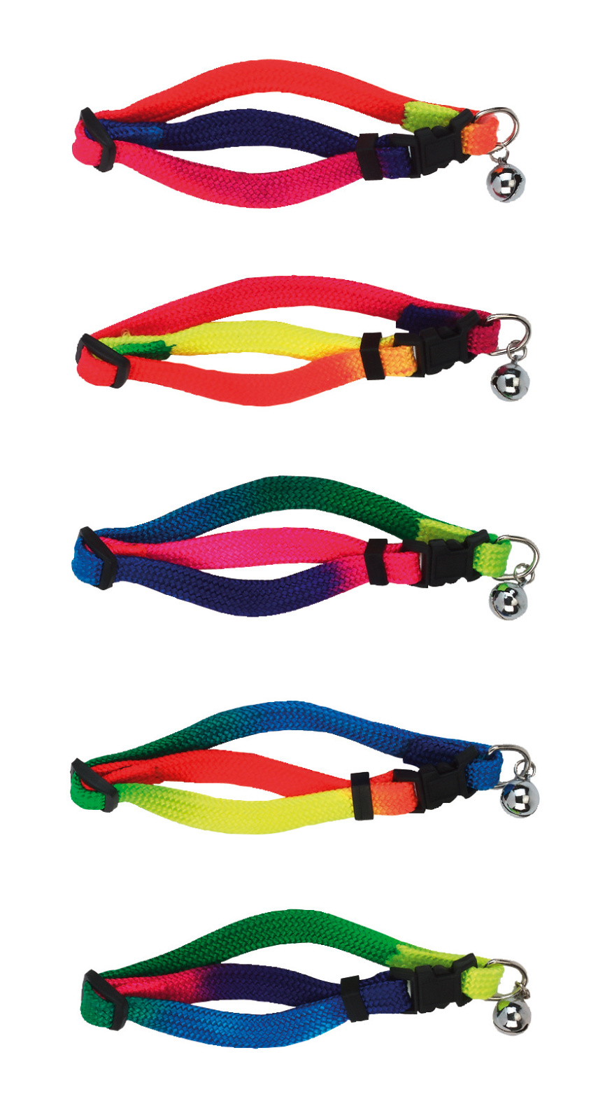 Kerbl Pet Rainbow collare nylon gatto con campanellino