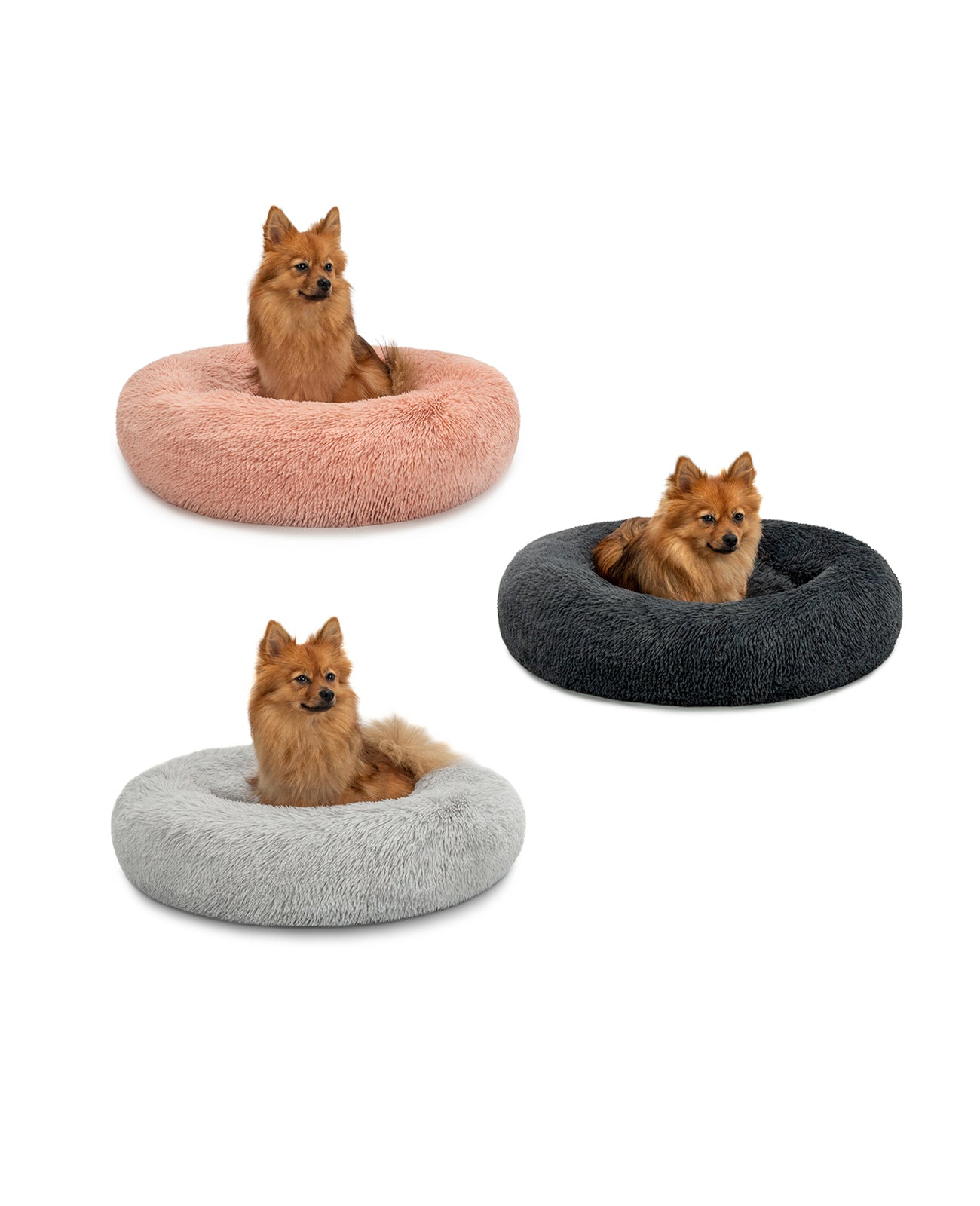 Lionto Hundebetten cuccia donut 60 cm grigio scuro peluche