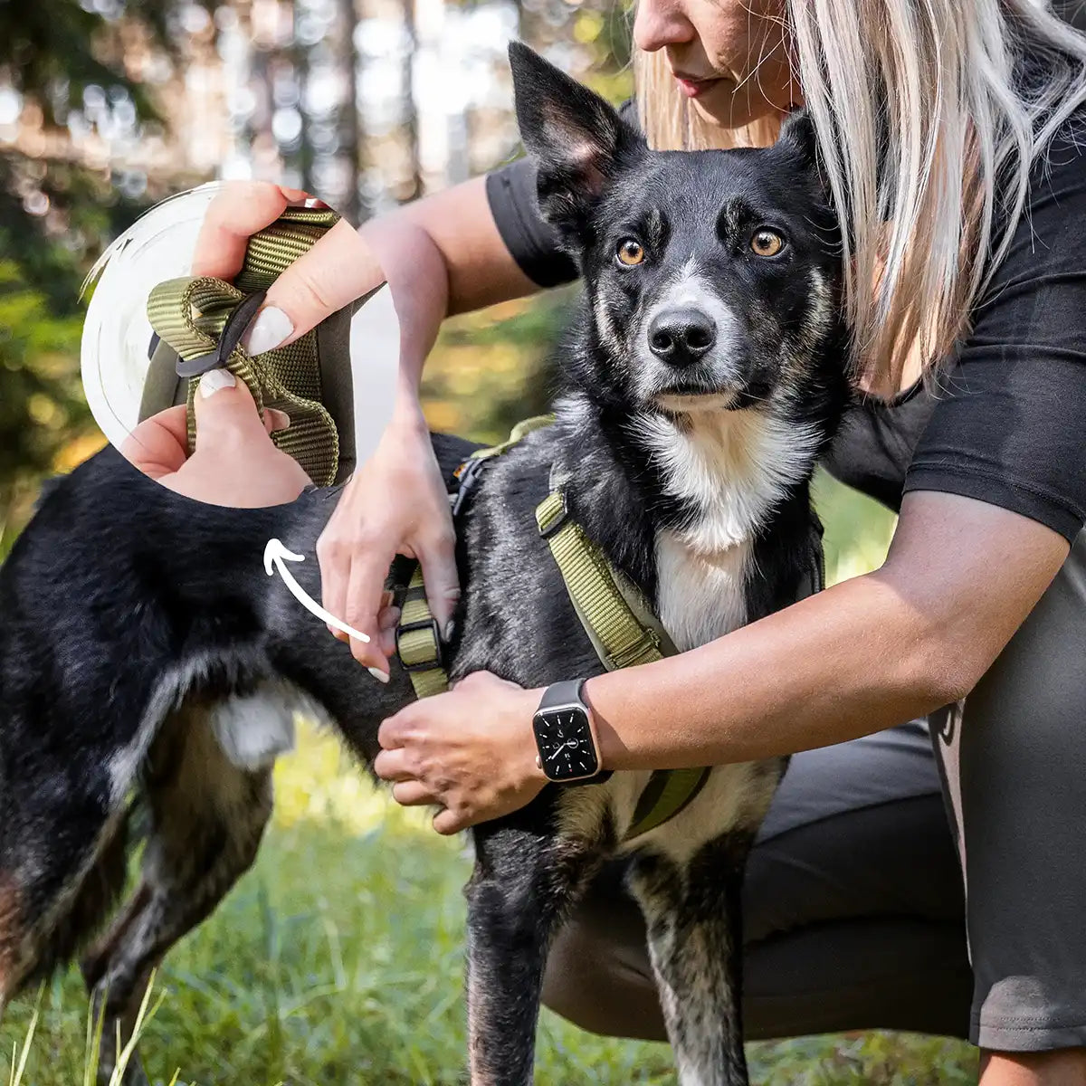 Rudelkönig Hundegeschirre Bella pettorina cane M Khaki neoprene