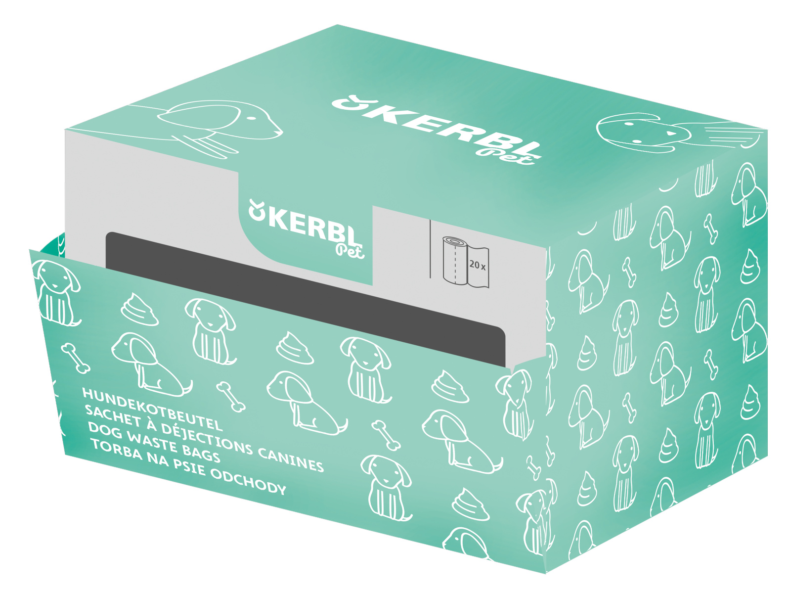 Kerbl Pet Dog Care sacchetti igienici cane 30x23 cm plastica