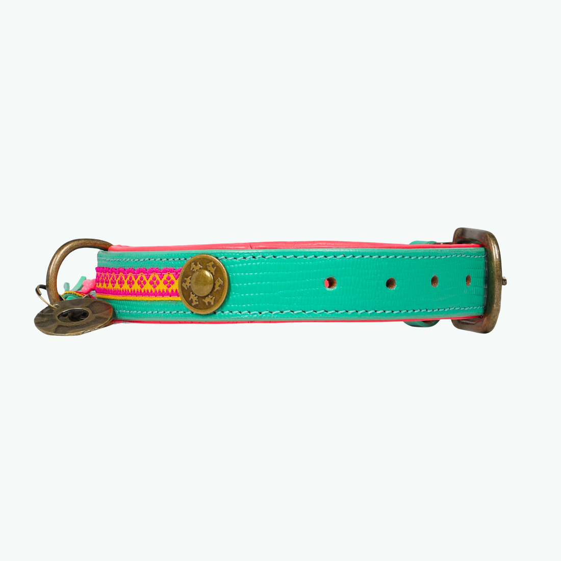 Dog with a Mission Maui Collare Cane M Turchese Rosa 34-39cm