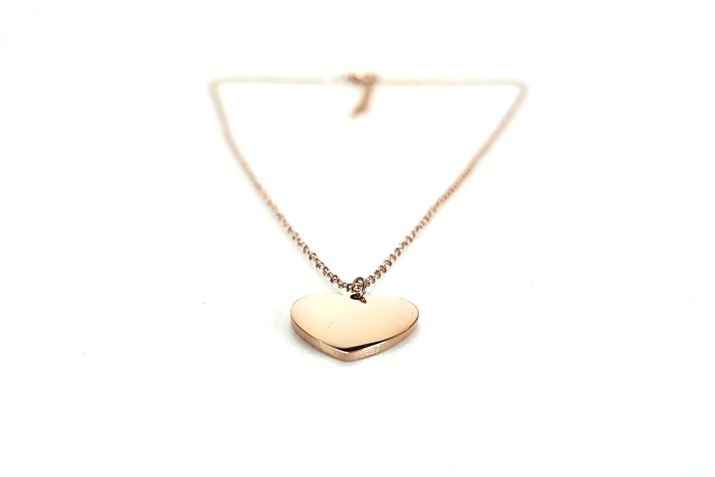Toscani Gadget Collana Cuore acciaio oro rosa incisa
