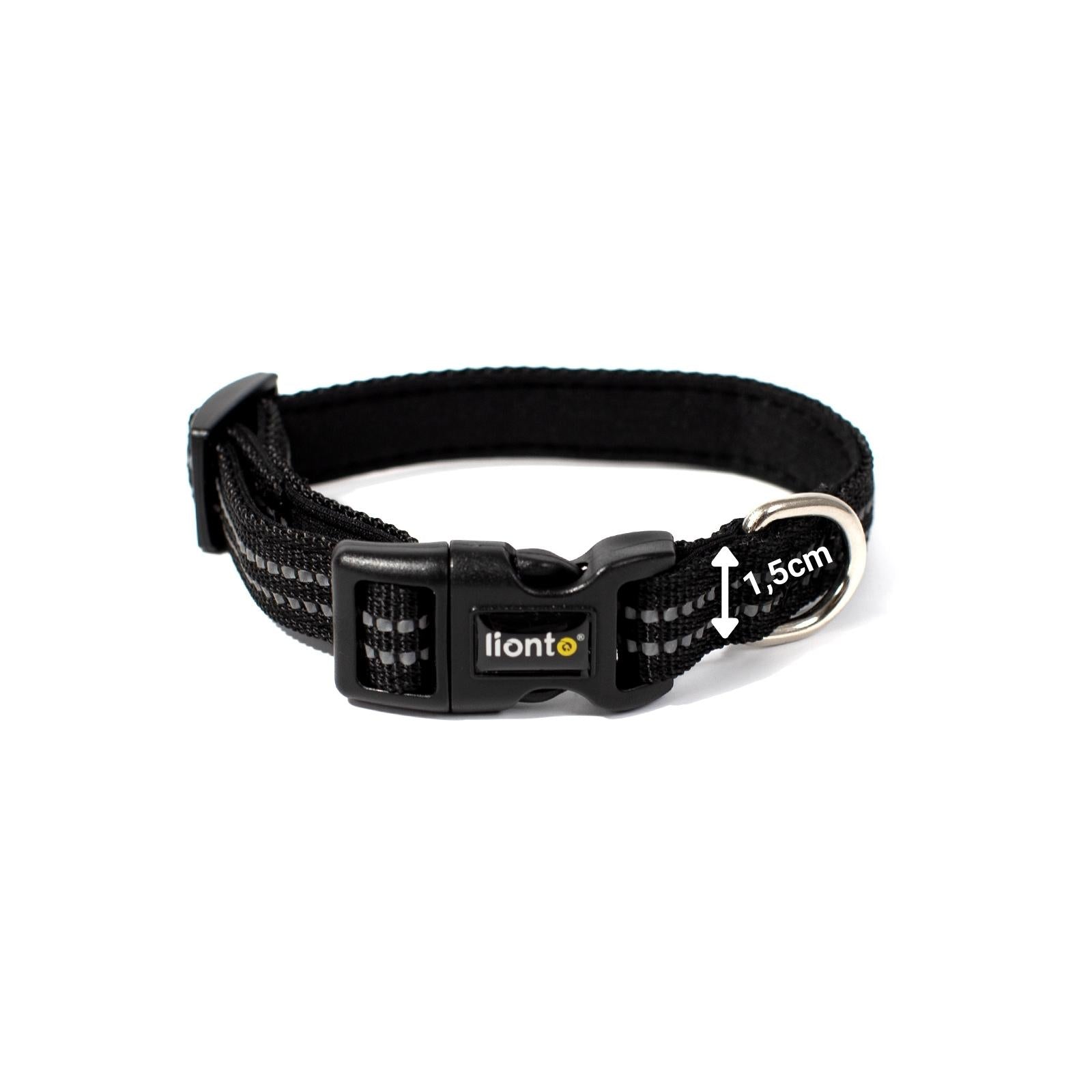 Lionto Collare Cane M 35-50 cm Imbottito Nero Riflettente