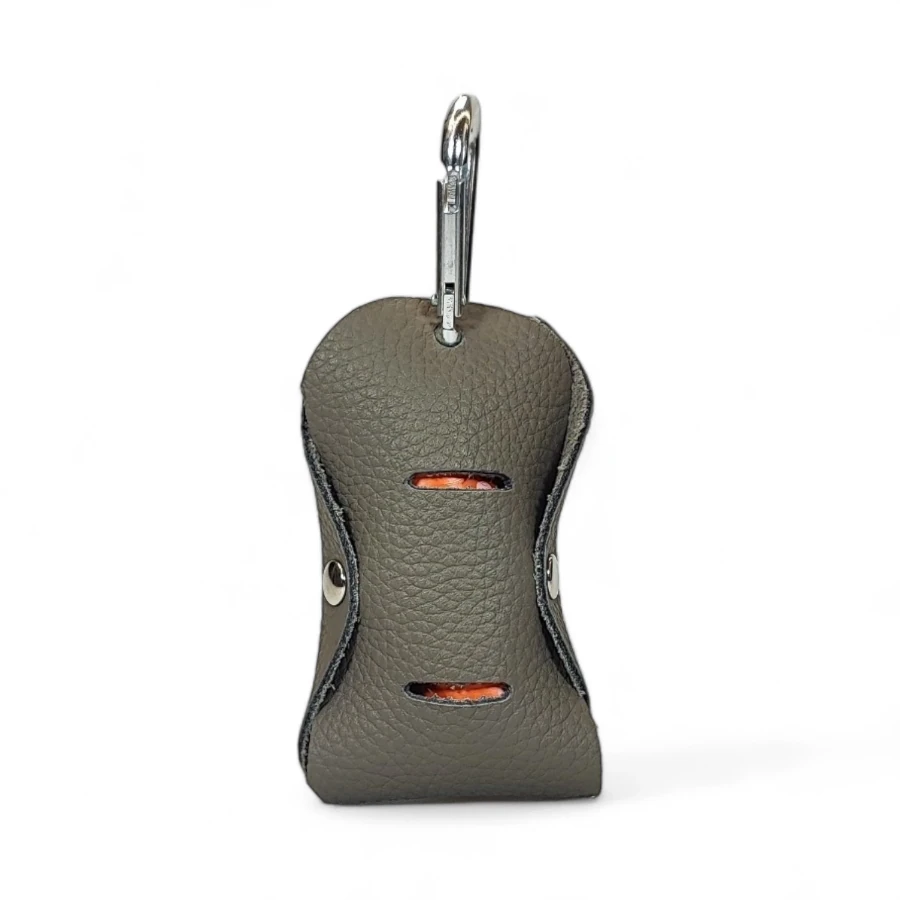 Toscani Gadget porta sacchetti cani in pelle bovina con moschettone