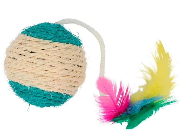 Kerbl Pet Sisal Play Ball Palla Gatto con Molla Sonaglio