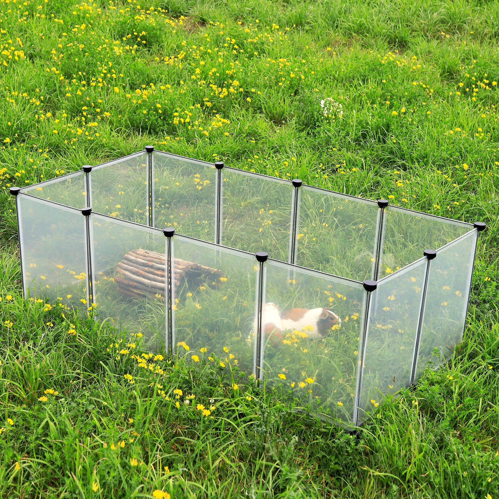 Lionto Kleintiergehege recinto plastica 145x74x47 cm con fondo trasparente