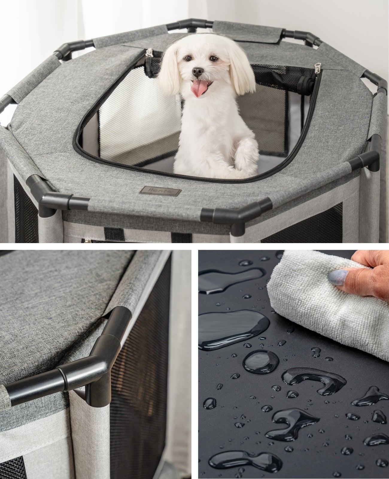 Lionto Welpenausstattung box cuccioli 112x112x62 cm tessuto