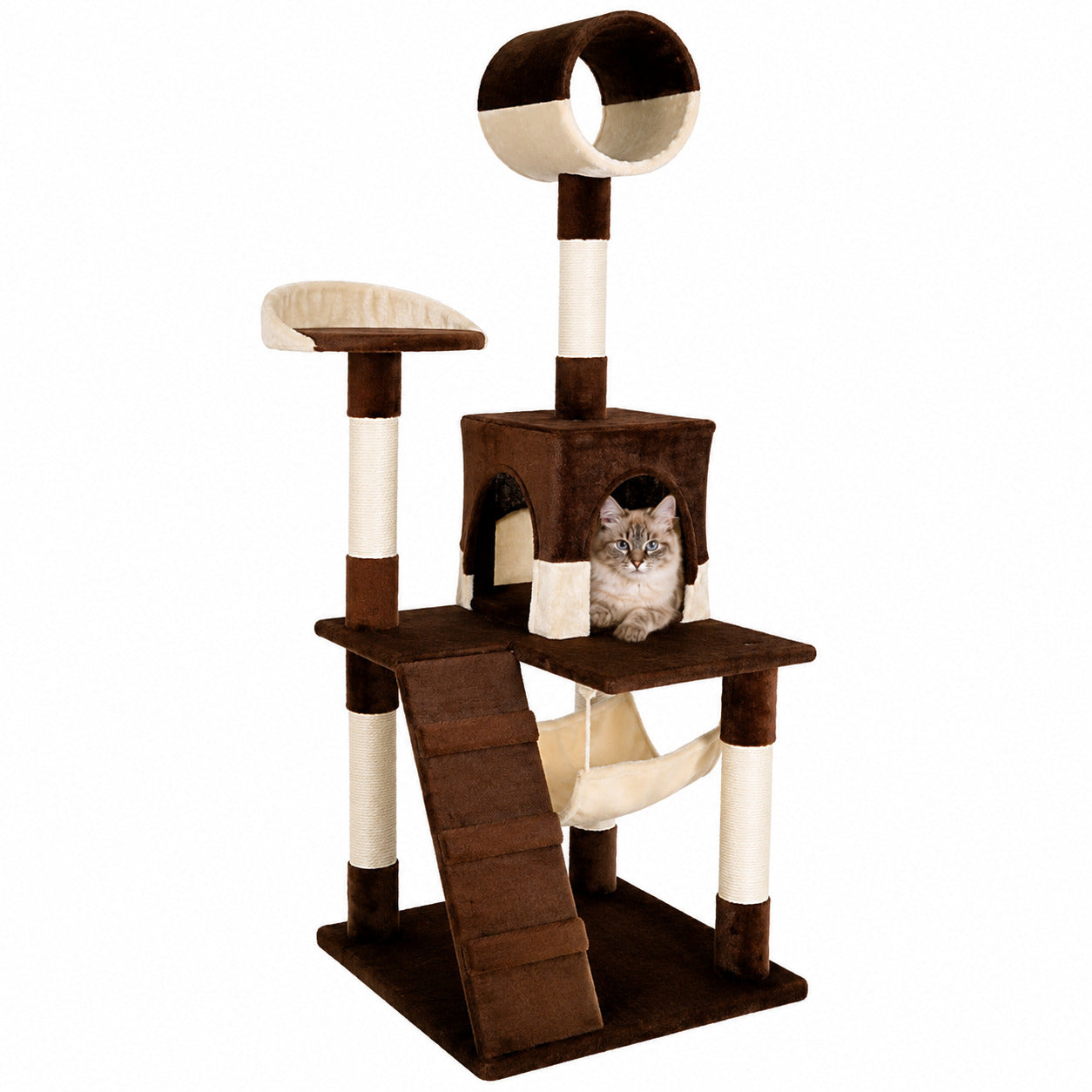 Lionto Katzenkratzbäume tiragraffi gatto beige 133 cm sisal