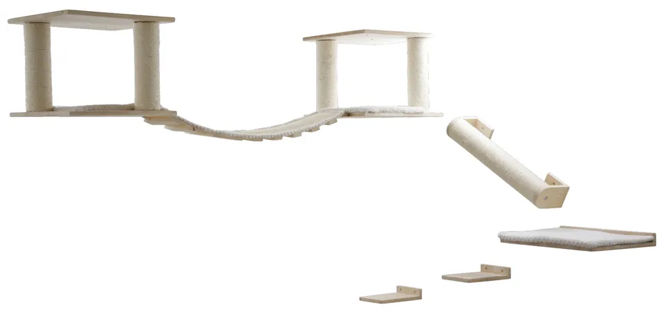 Kerbl Pet Top XL tiragraffi gatto parete legno 5 pezzi