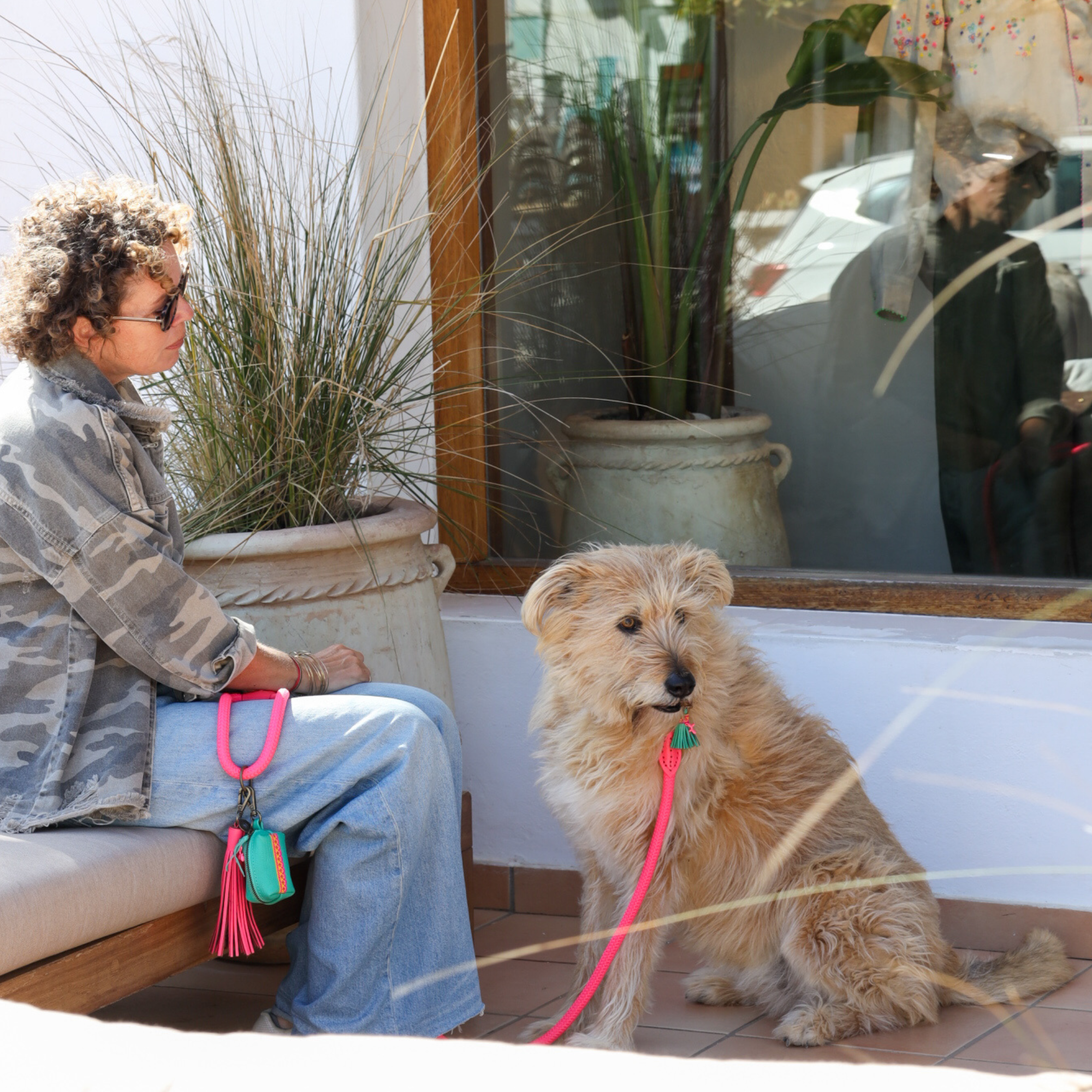 Dog with a Mission Maui porta sacchetti turchese pelle