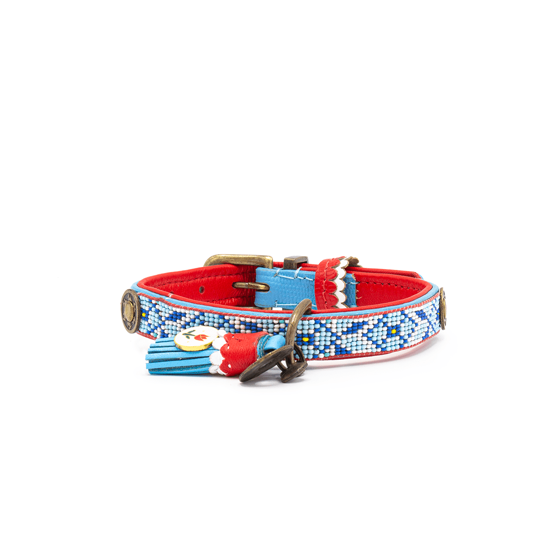 Dog with a Mission Dutchie S collare perline blu 30-33 cm