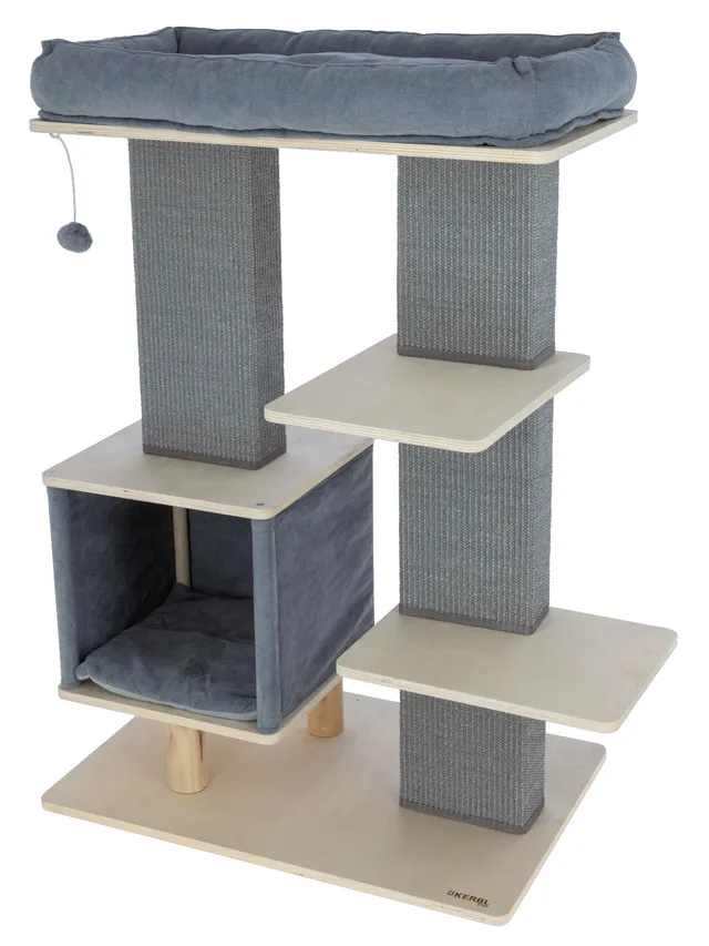 Kerbl Noah IV albero tiragraffi gatto sisal con cuccia
