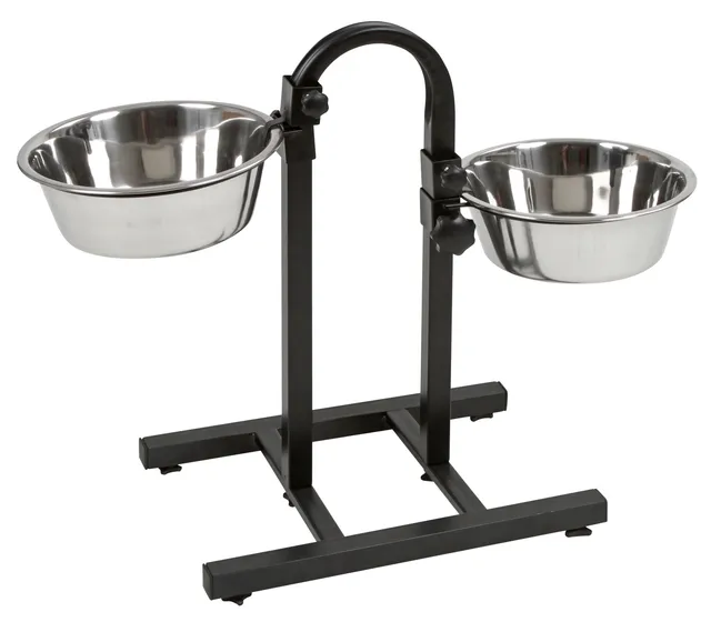 Kerbl Feeding Bar Deluxe portaciotole regolabile 2 ciotole