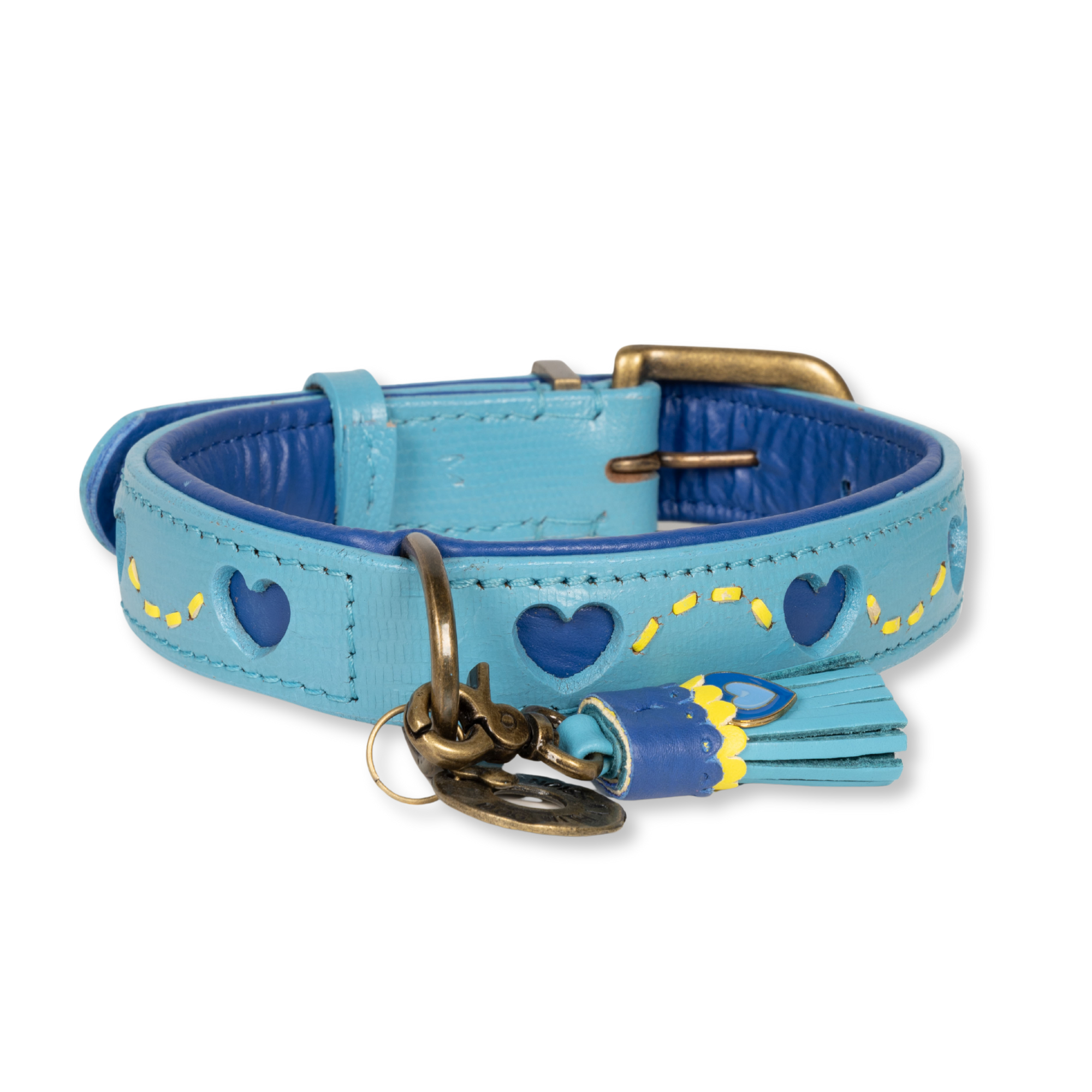 Dog with a Mission Sky XL collare cane pelle azzurro 48-57 cm