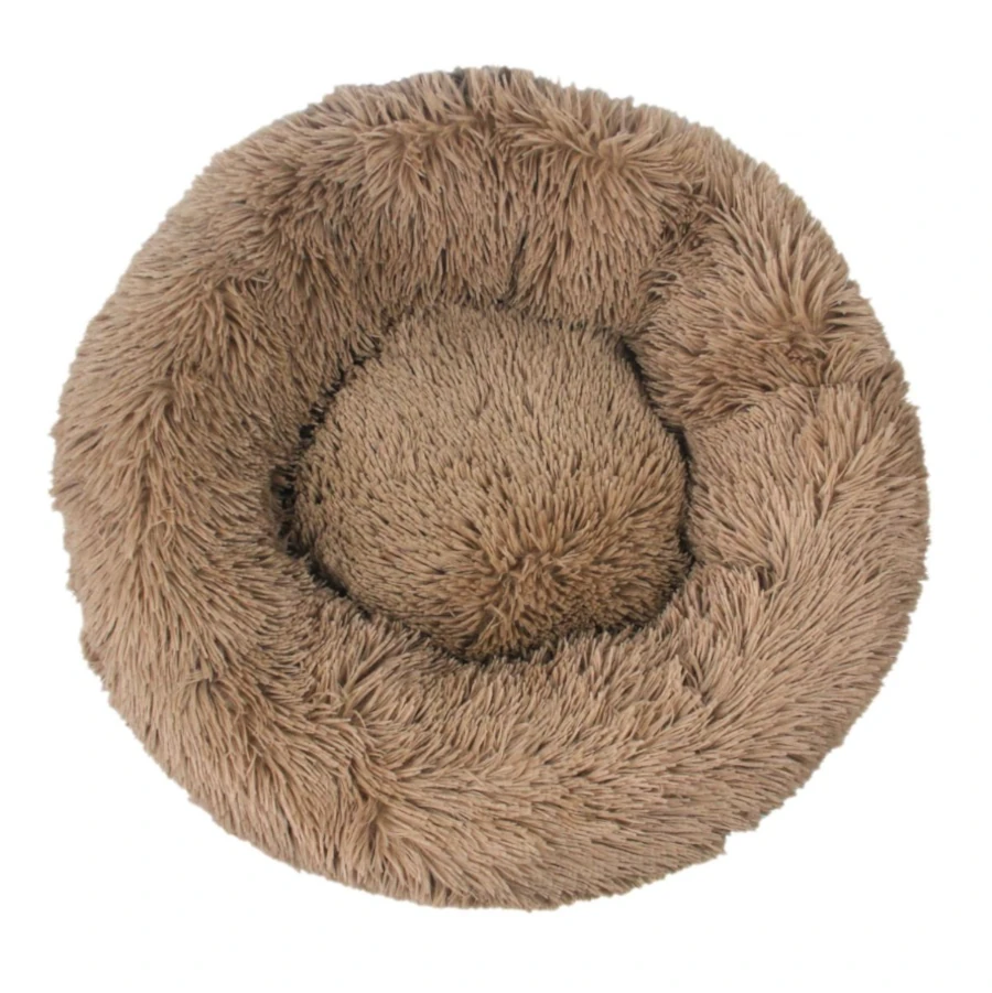 Toscani Vet Bed cuscino ciambella fluffy marrone chiaro cani