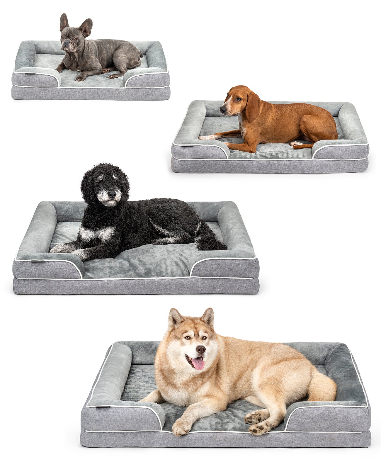 Lionto Hundebetten cuccia cane 122x89x20 cm grigia ortopedica