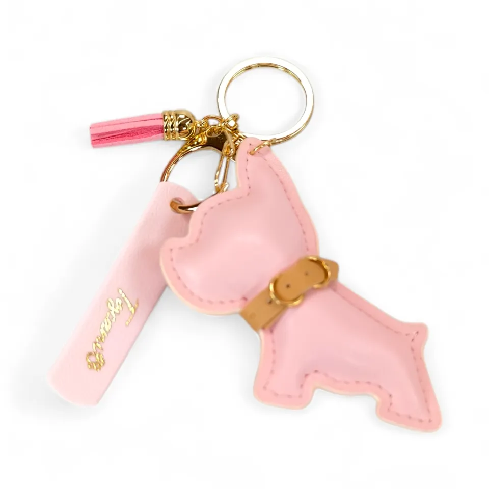 Toscani Gadget Portachiavi Cagnolino Ecopelle Rosa Candy Chic