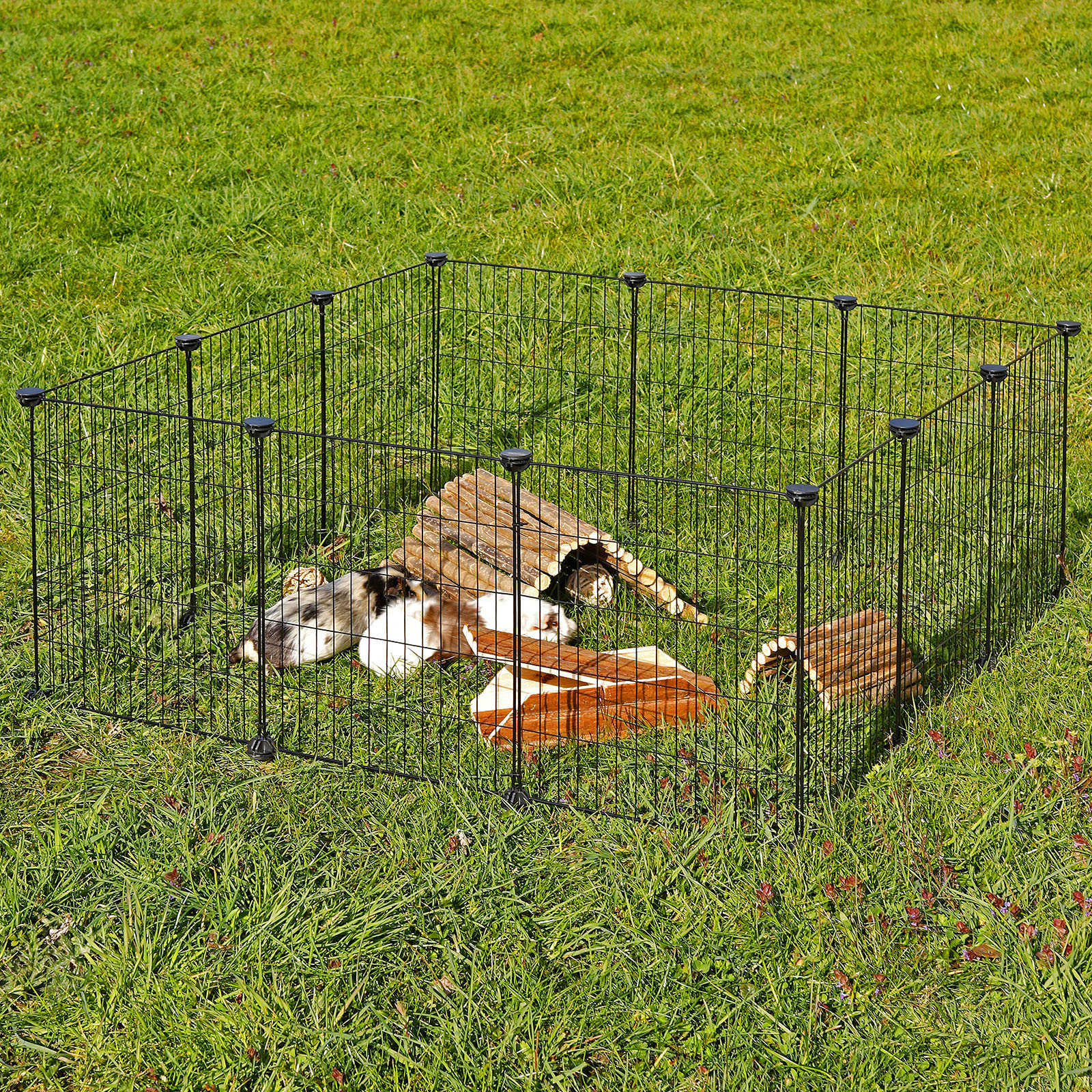 Lionto Kleintiergehege recinto metallo 144x74x46 cm componibile