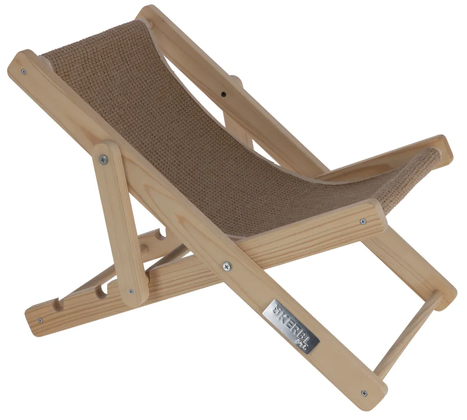 Kerbl Beach Lettino Gatto Legno Sisal 52x26 cm