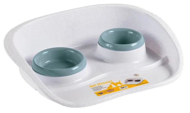 Kerbl Pet Feeding Bar ciotola gatto doppia in plastica
