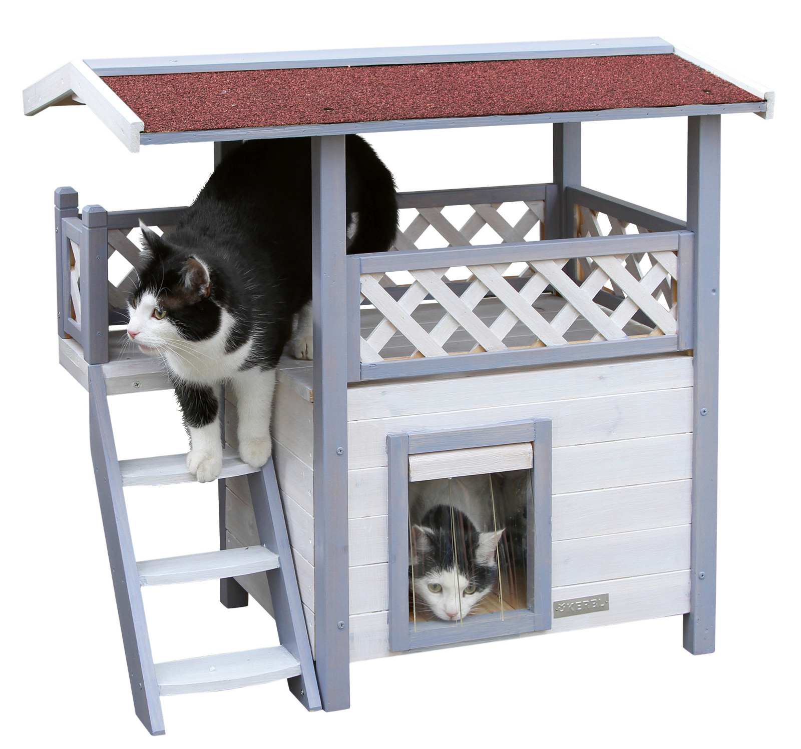 Kerbl Pet Lodge Ontario casetta gatto esterno legno 2 piani