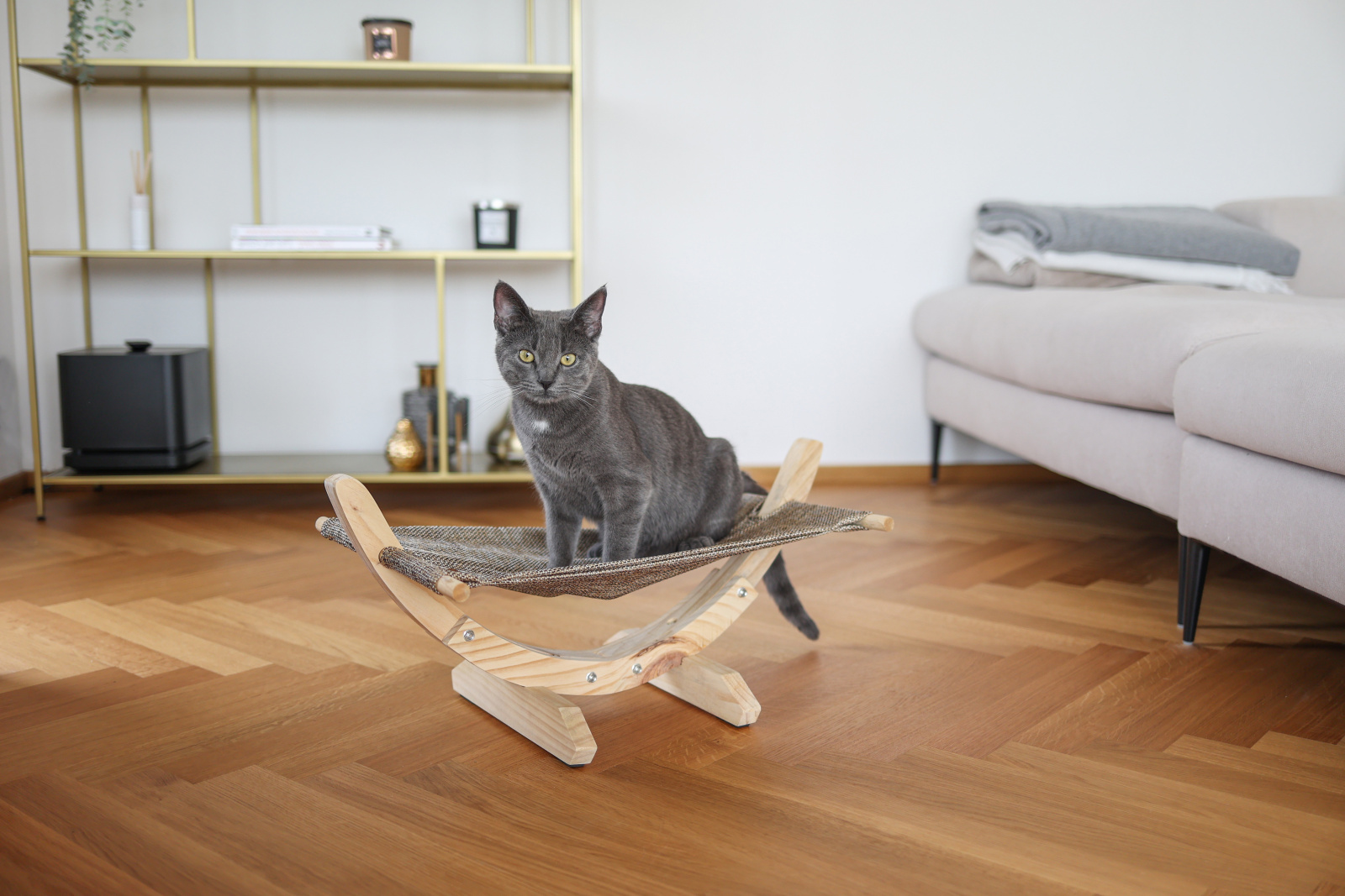 Kerbl Pet Siesta 2.0 amaca gatto legno e lino
