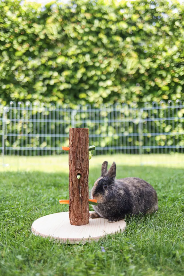 Kerbl Pet Feed Tree Nature albero porta cibo roditori legno 3 fori