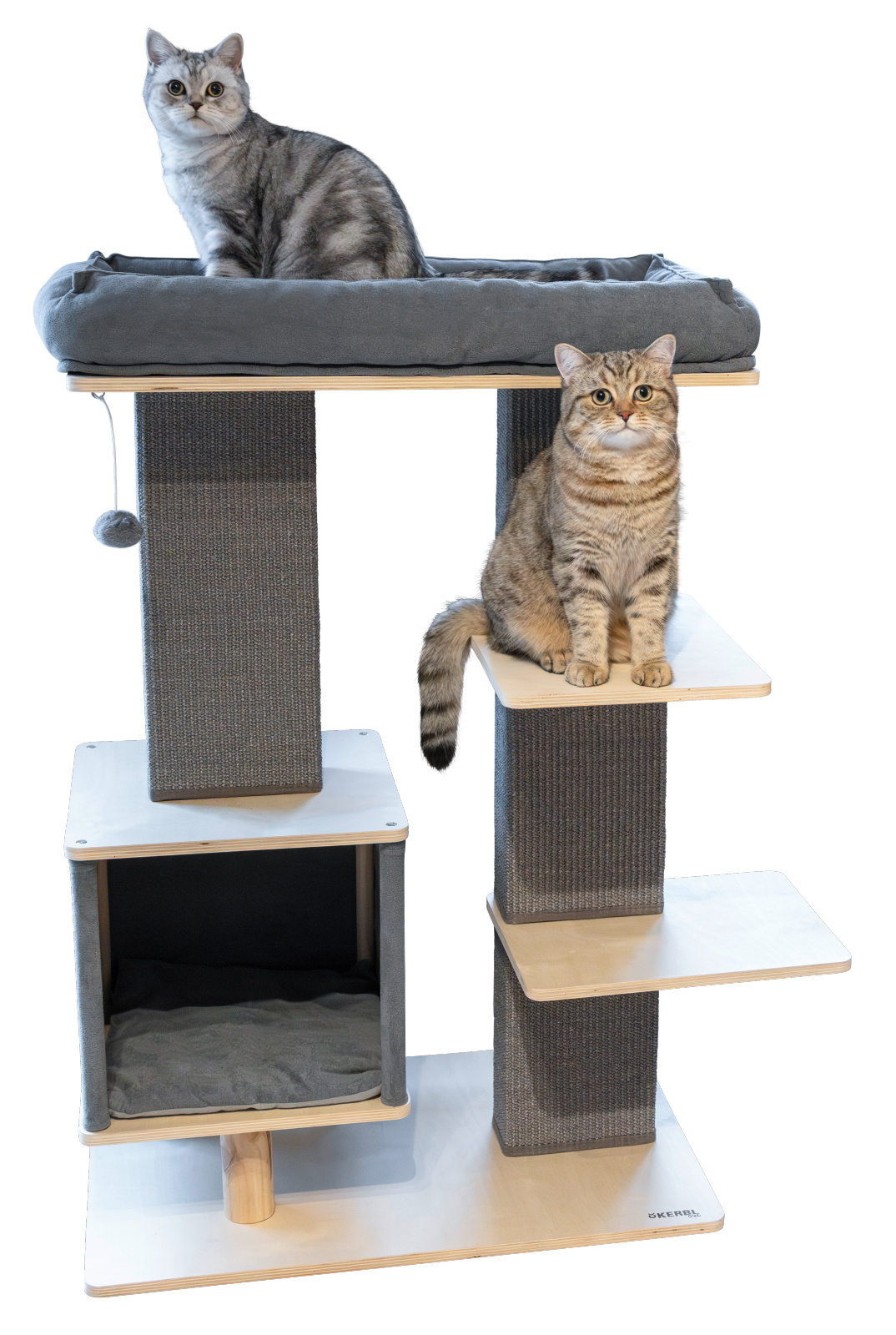 Kerbl Noah IV albero tiragraffi gatto sisal con cuccia