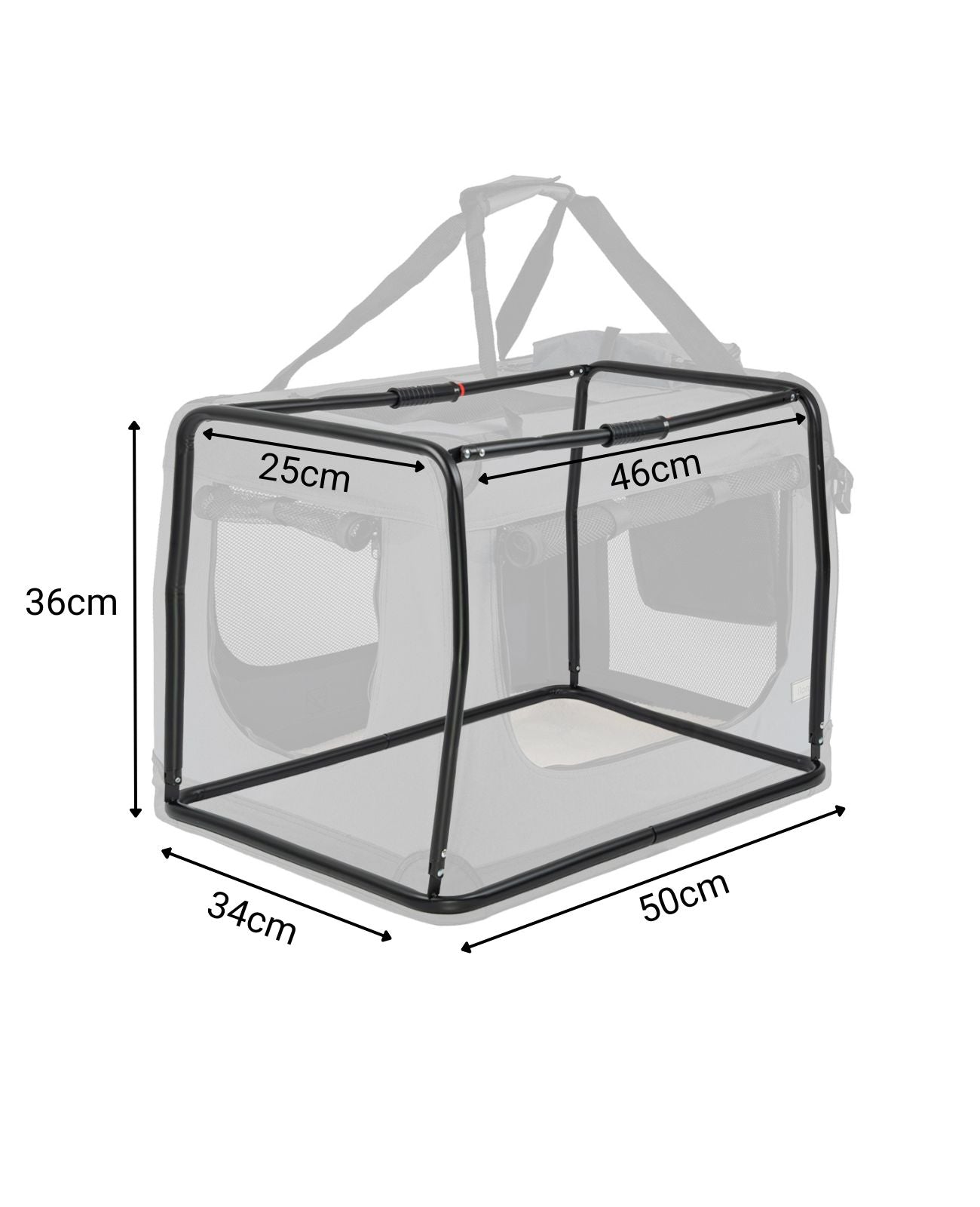 Lionto Trasportino Gatti M 60x42x44 cm Nero Pieghevole