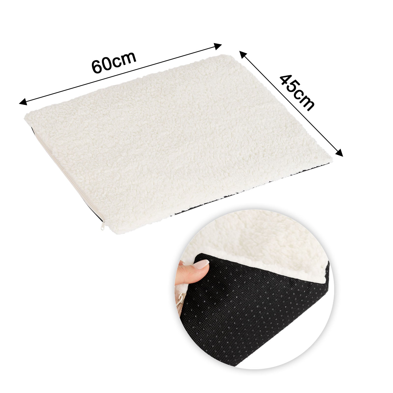 Lionto Katzenbettchen tappeto autoriscaldante 60x45 cm bianco