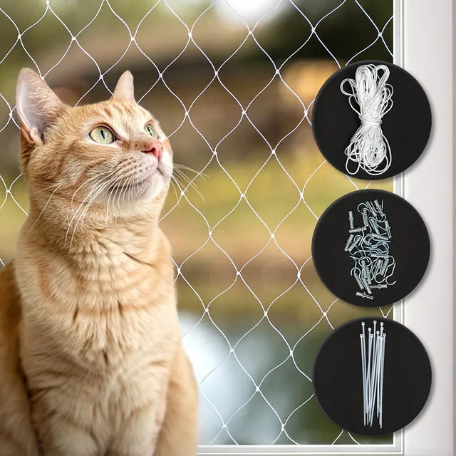 Lionto rete protezione gatto balcone 3x4 m nylon trasparente