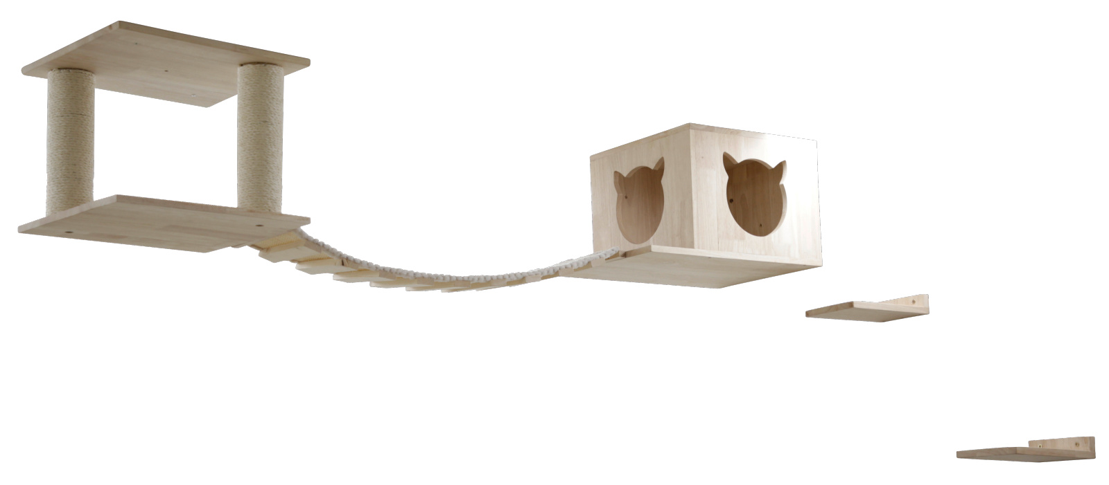Kerbl Cat Scratch Top parete arrampicata gatto legno 5 pezzi